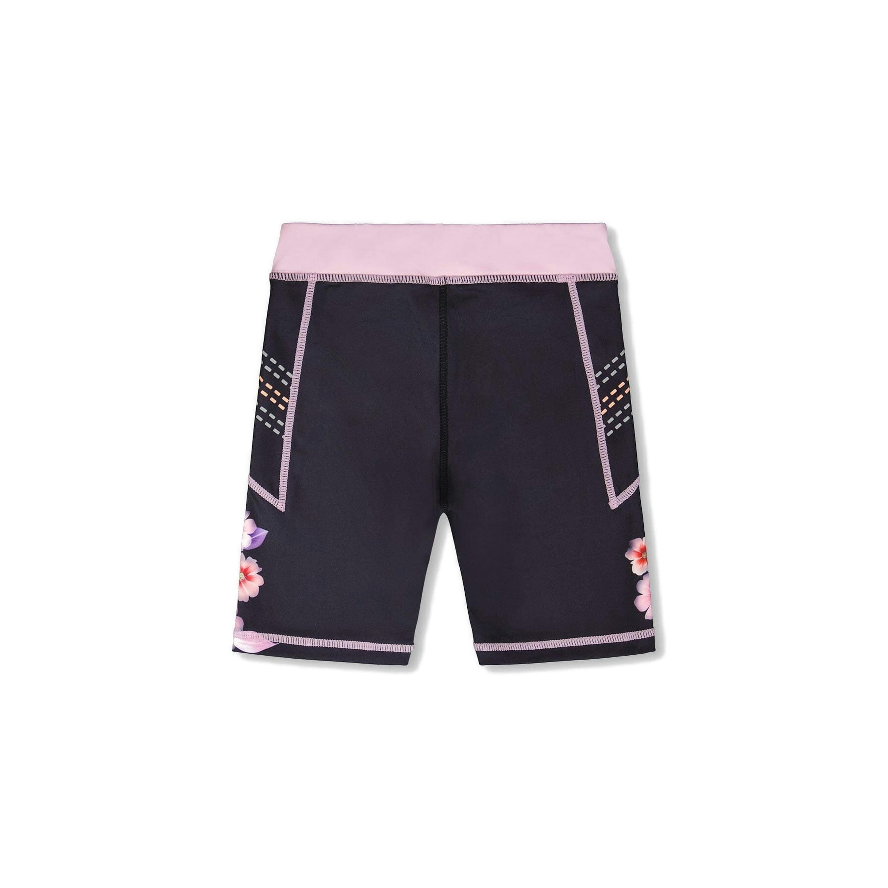 Athletic Biker Shorts in Recycled Polyester Black , view 2 of 3