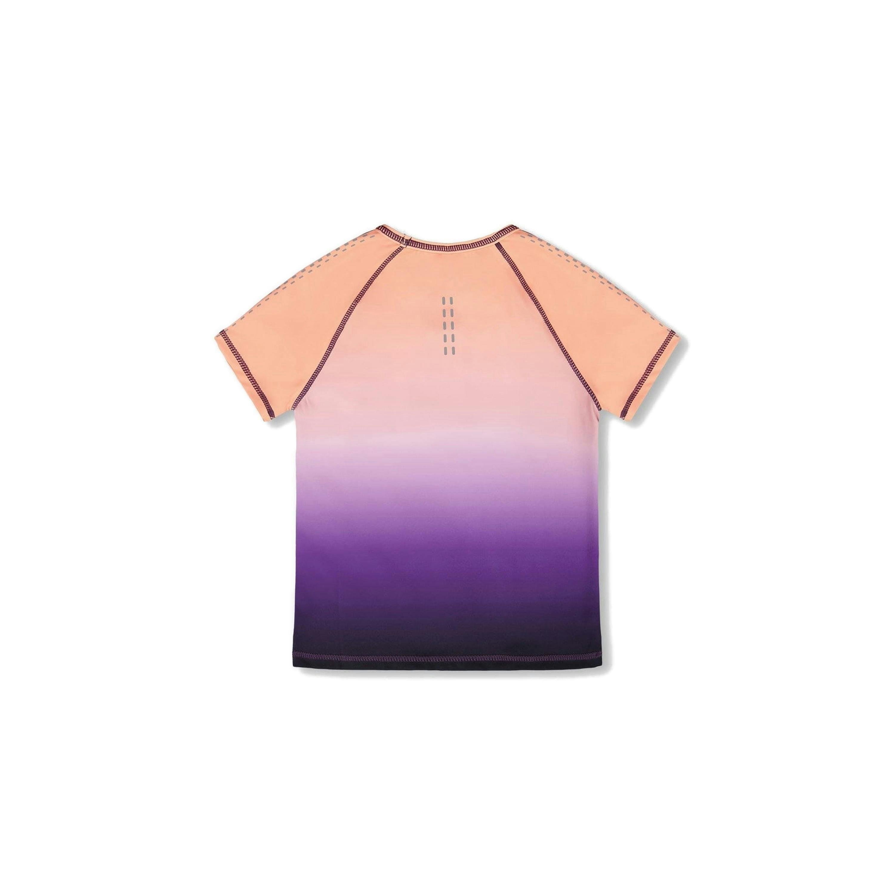 Athletic Short Sleeve Top In Recycled Polyester Pink To Black Gradient , view 3 of 4