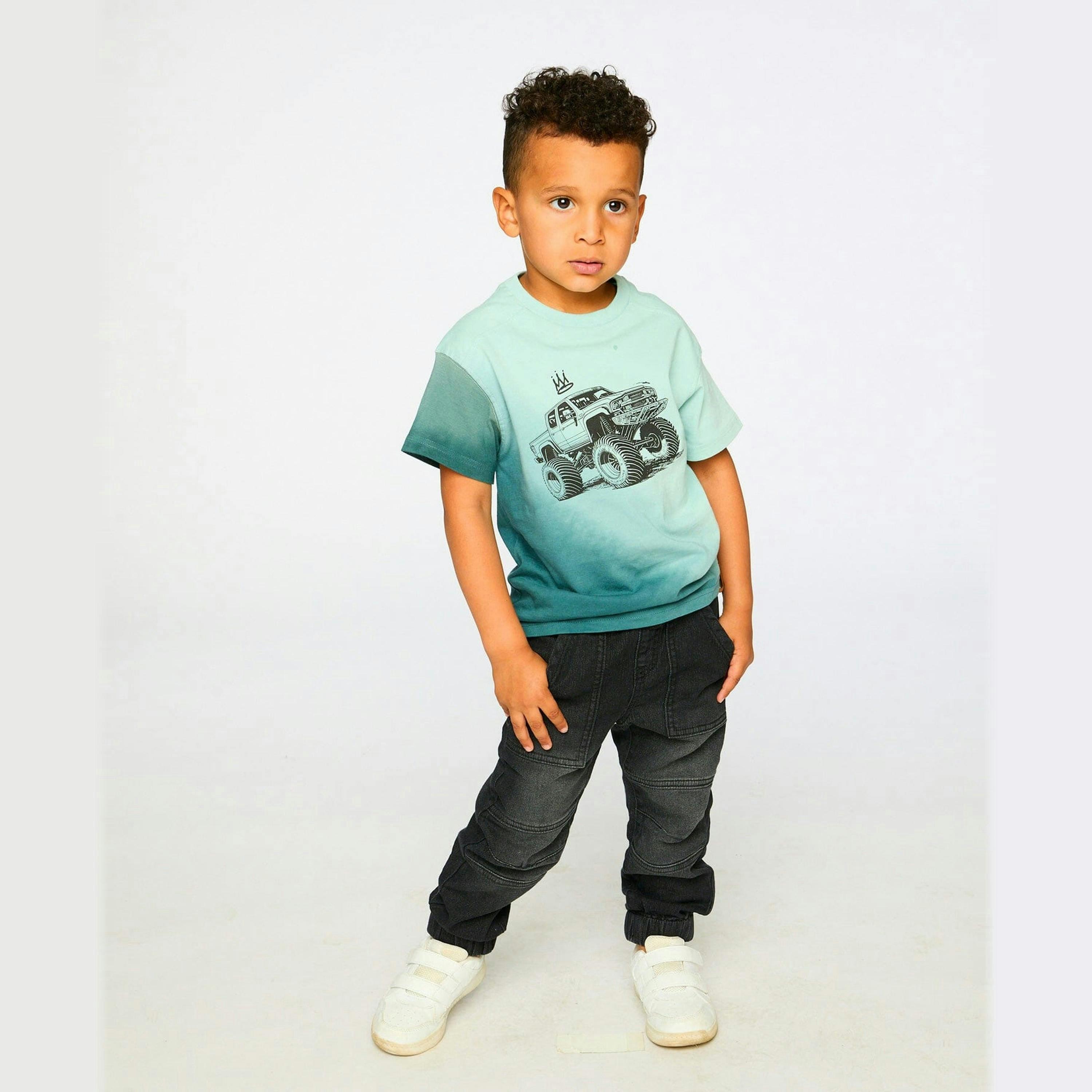 Stretch French Terry Denim Jogger Grey , view 2 of 3