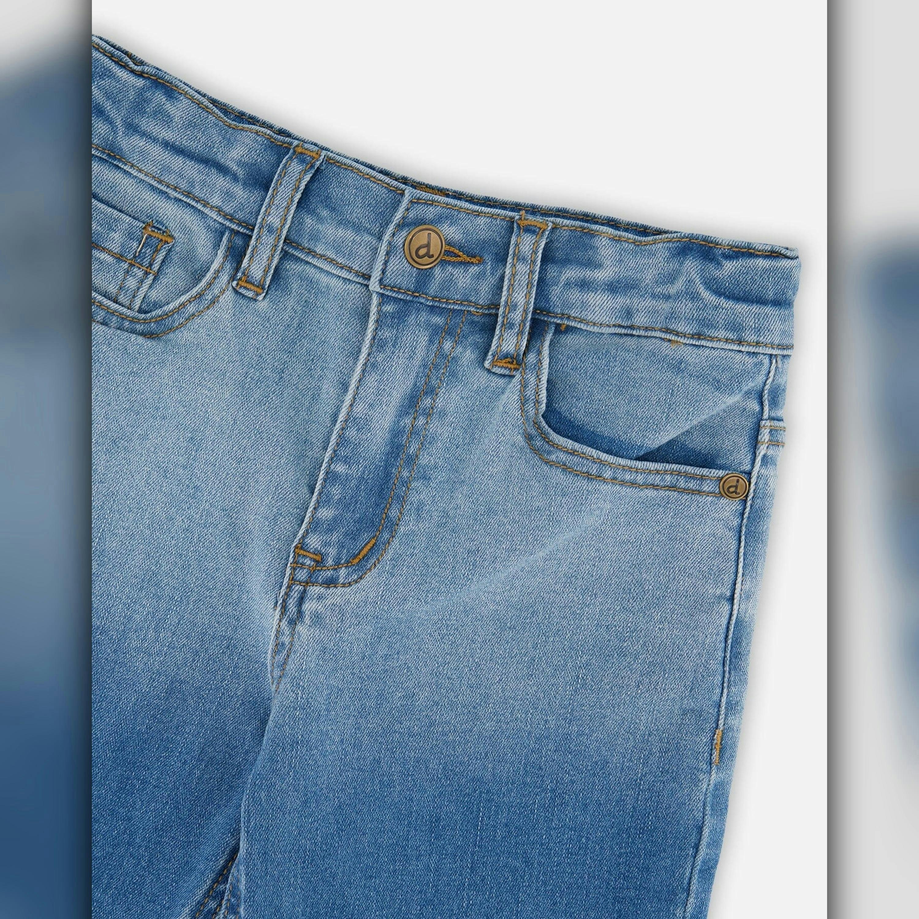 Stretch Jean Bermuda Grey To Blue Gradient , view 4 of 4