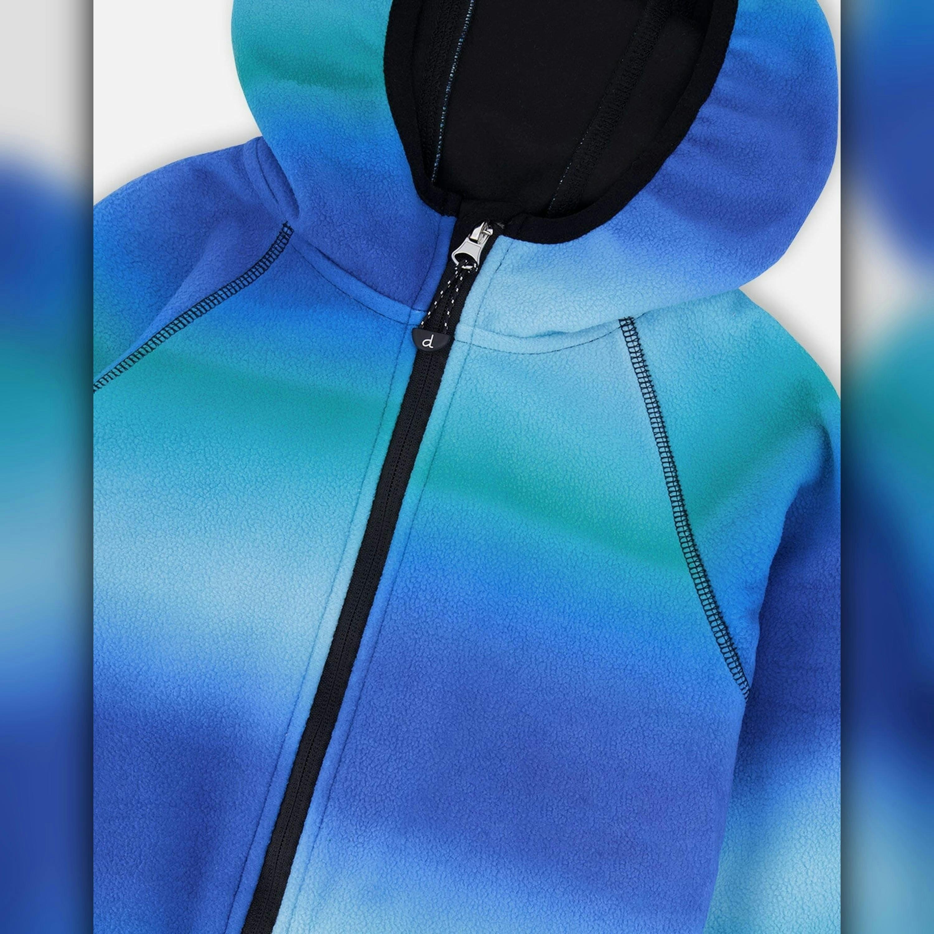 Windfleece Jacket Blue To Black Gradient , view 2 of 3