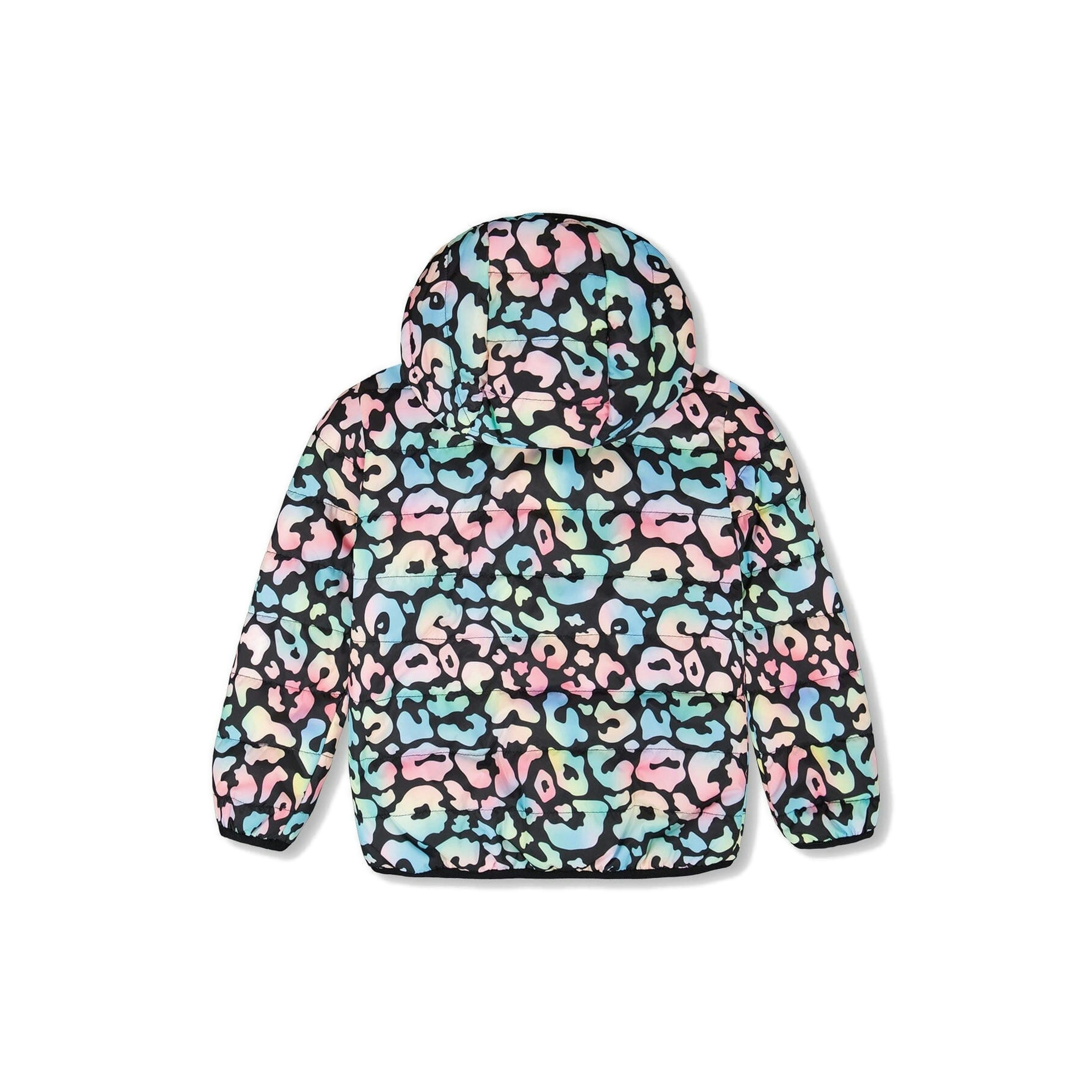 Quilted Mid-Season Jacket Black Animal Print , view 3 of 5