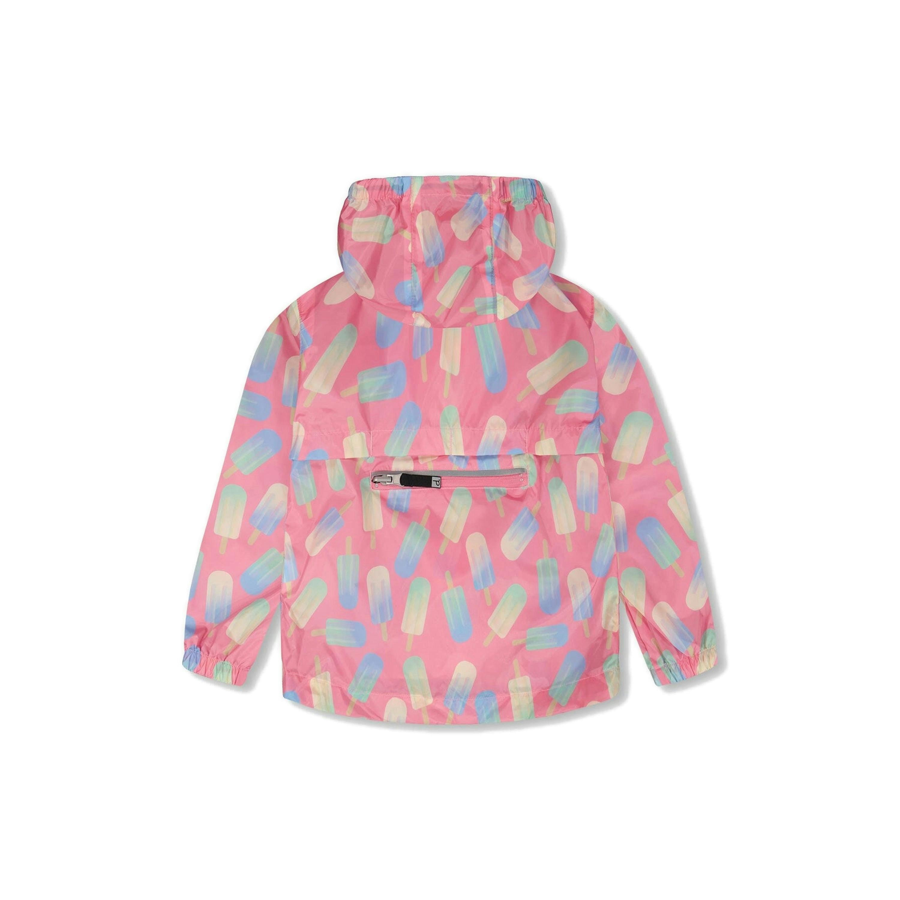 Packable Windbreaker In Polyester Pink Lollipop Print , view 3 of 6