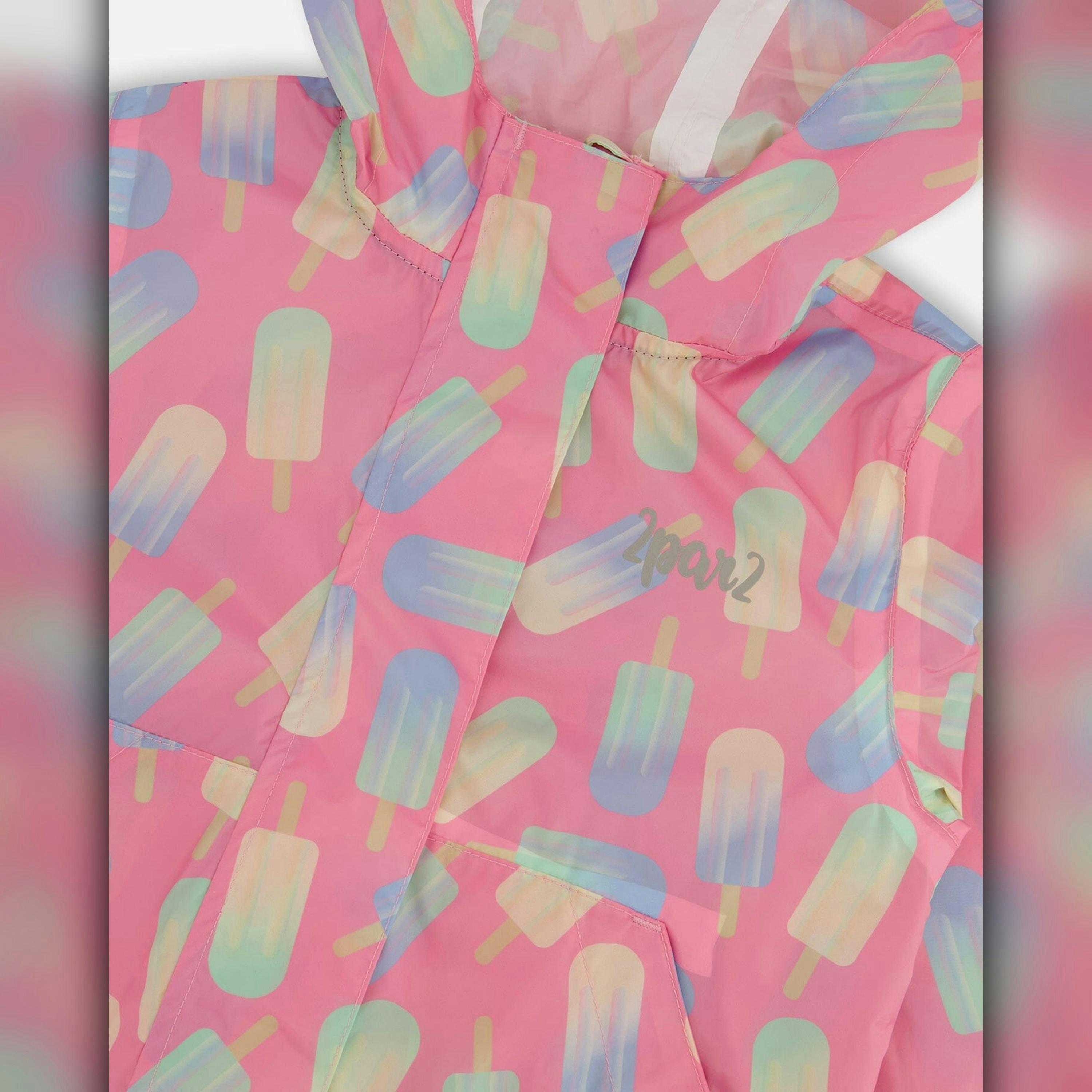 Packable Windbreaker In Polyester Pink Lollipop Print , view 5 of 6