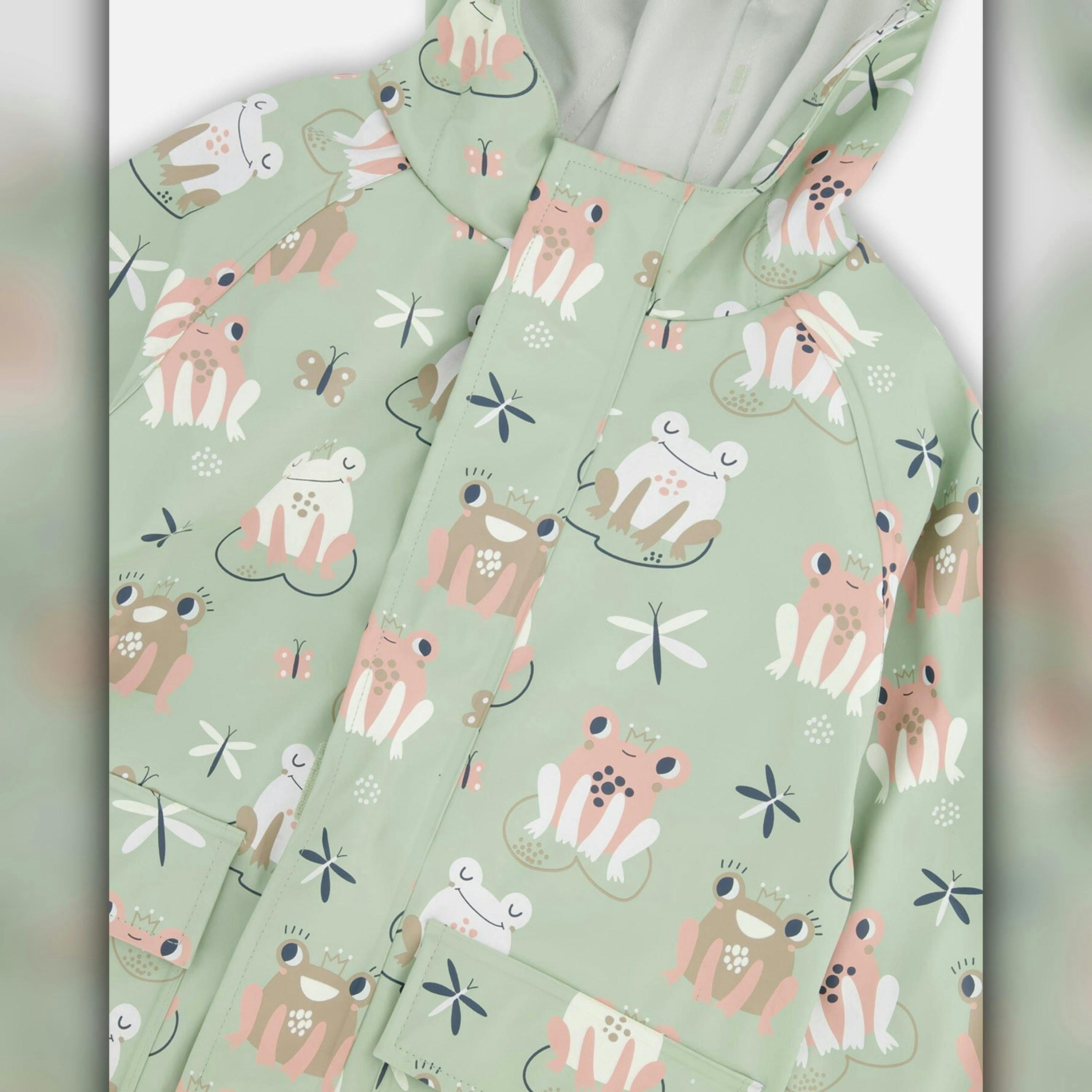 Green raincoat with color-changing frogs , view 4 of 5