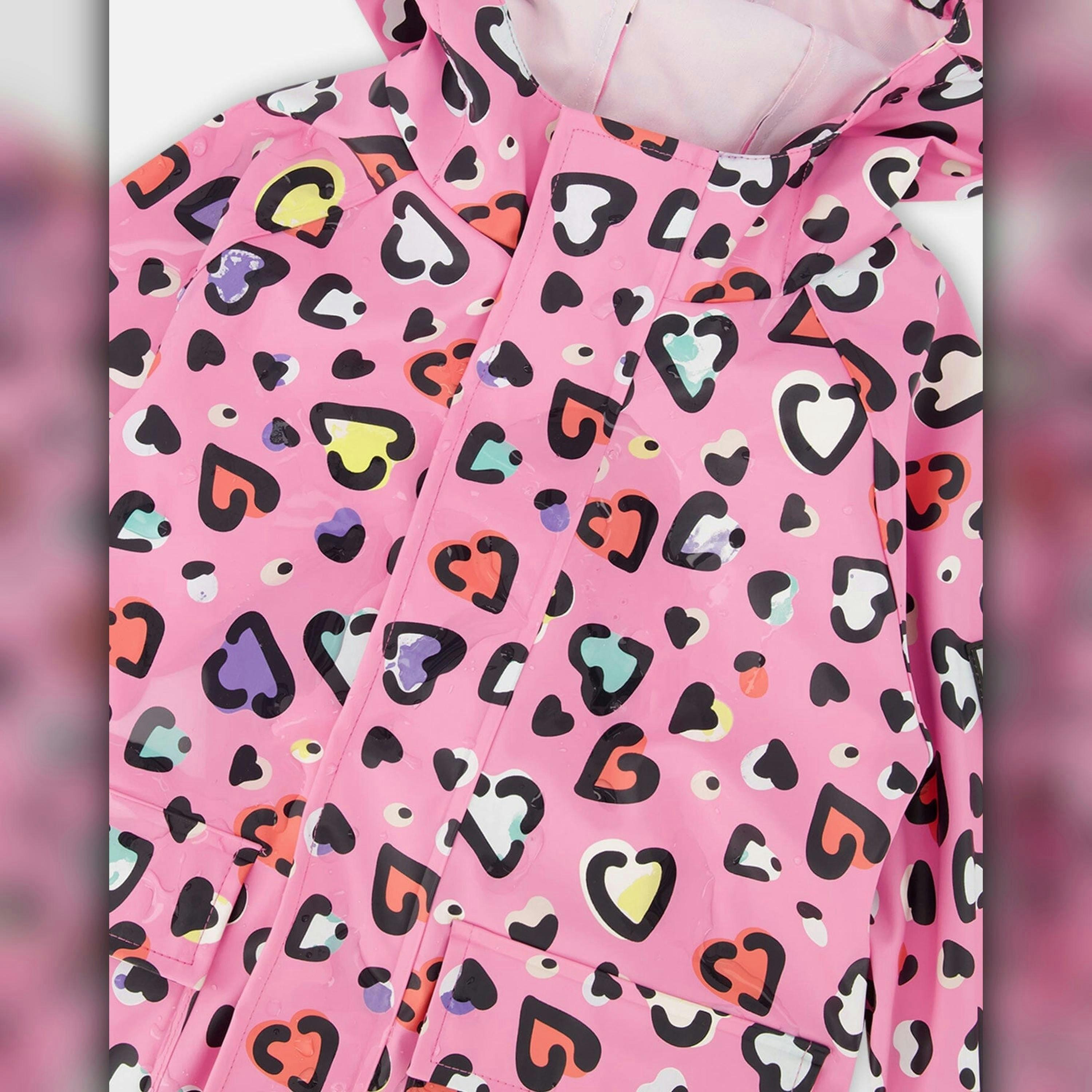 Pink raincoat with color-changing hearts , view 6 of 6
