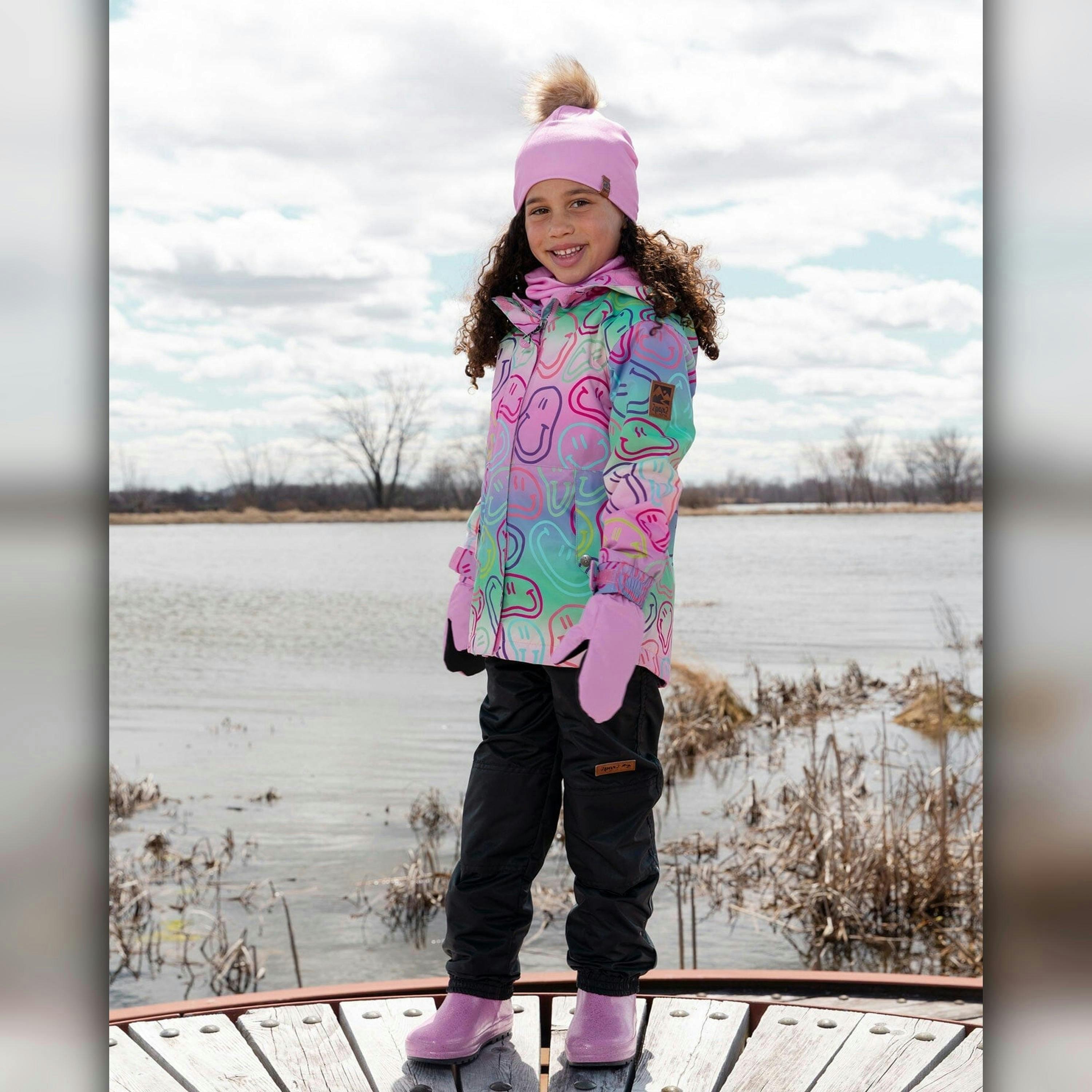 Two-Piece Mid-Season Outerwear Set Multicolored Printed Smileys , view 3 of 6