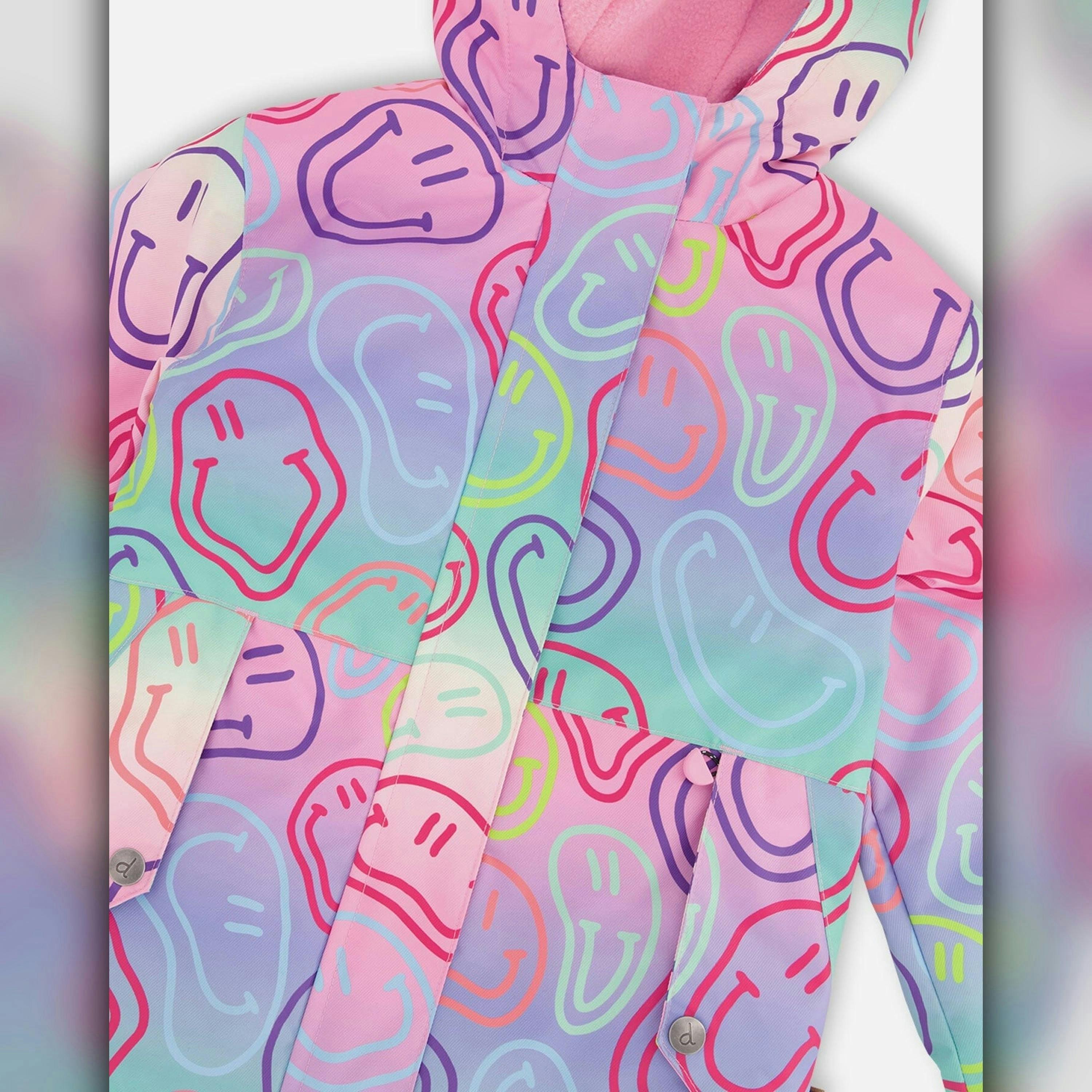 Two-Piece Mid-Season Outerwear Set Multicolored Printed Smileys , view 6 of 6
