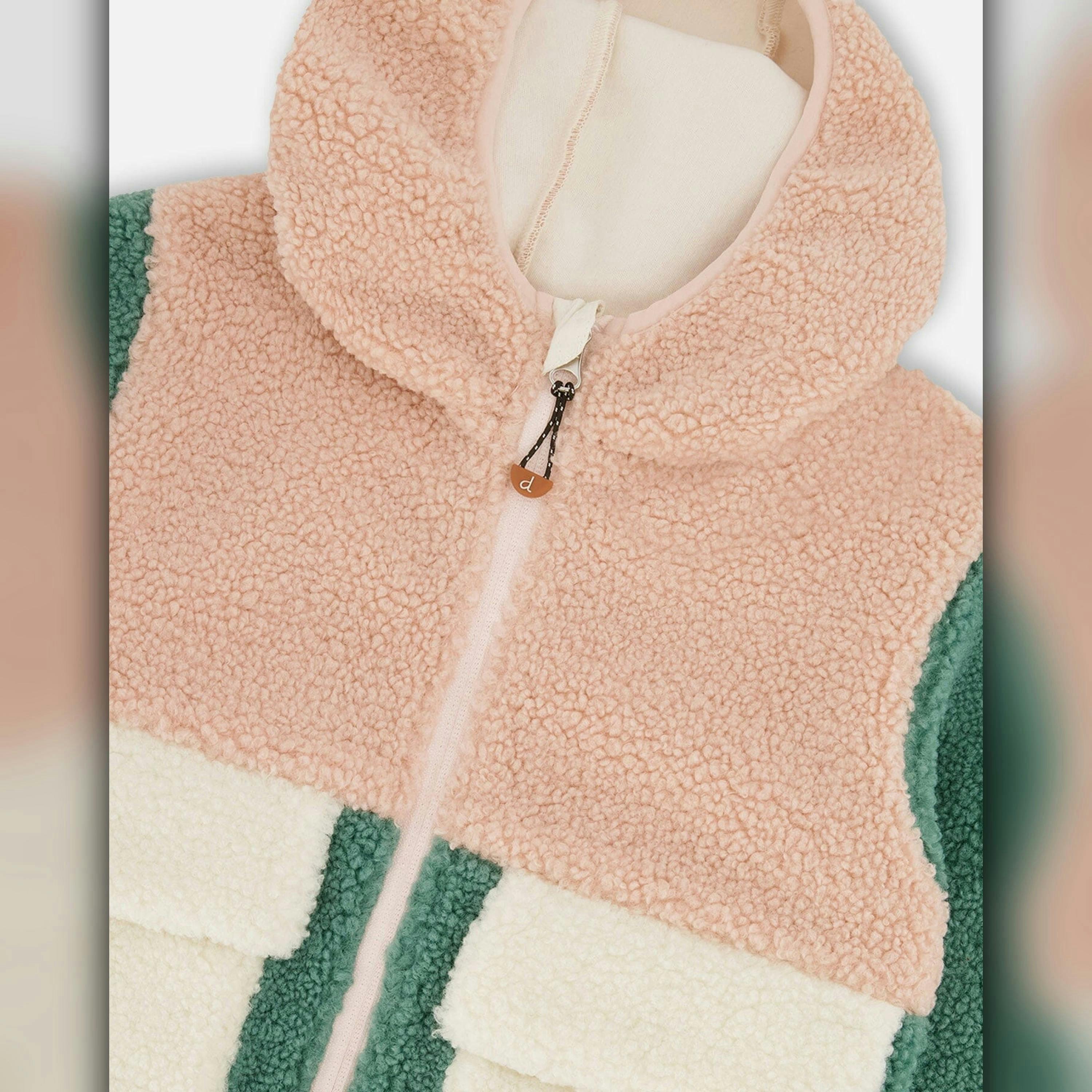 Sherpa Jacket Light Pink Colorblock , view 3 of 6