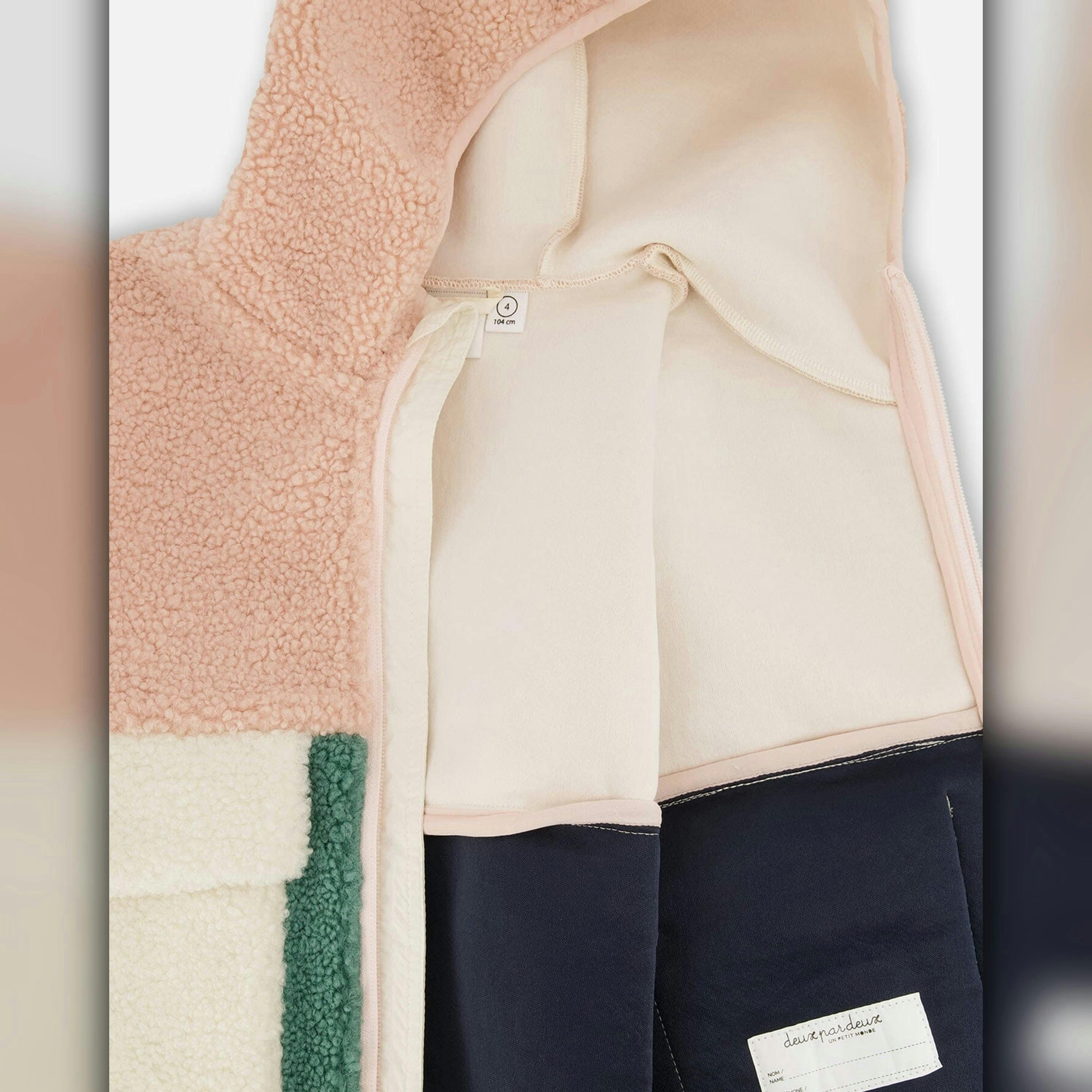Sherpa Jacket Light Pink Colorblock , view 4 of 6