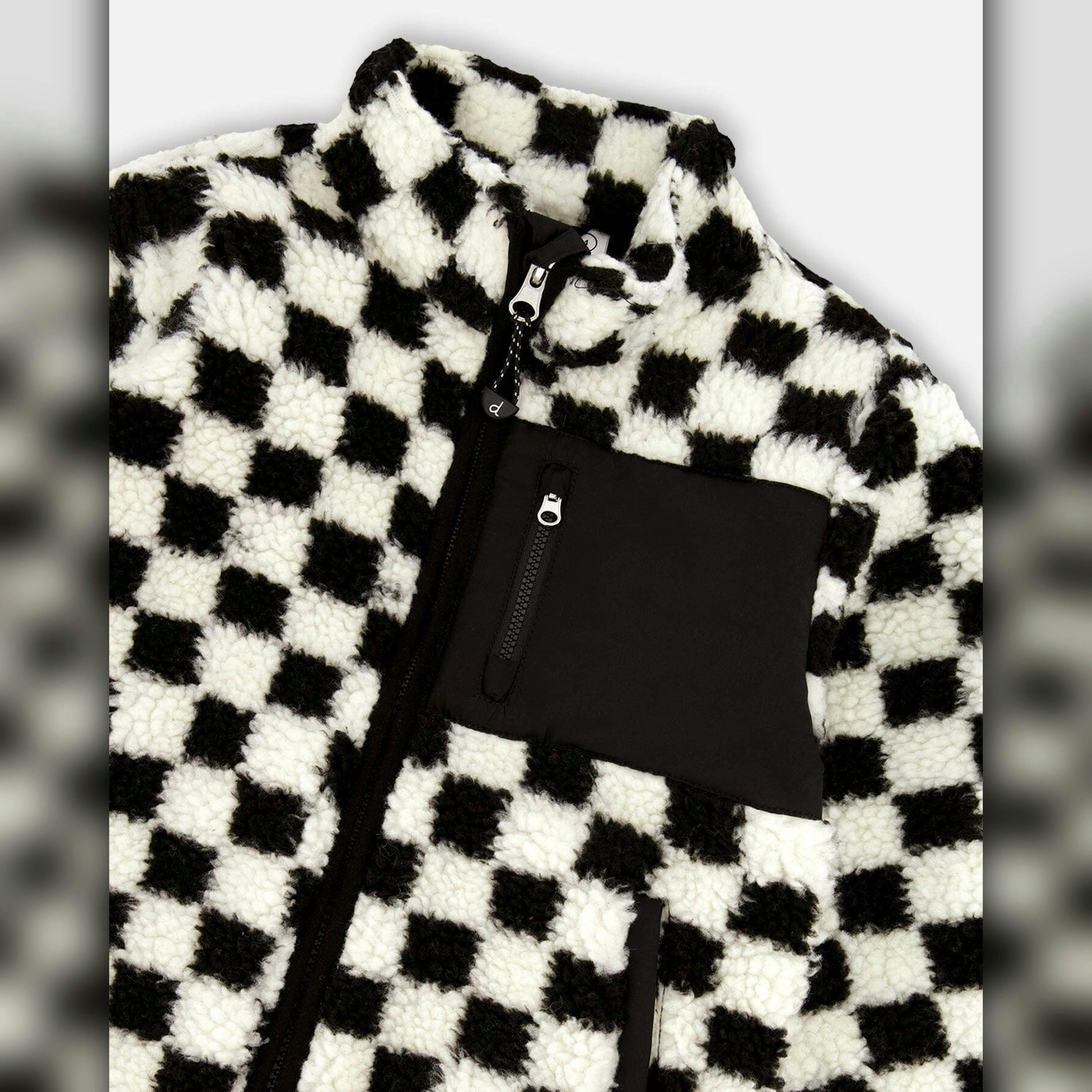 Sherpa Jacket Black Checkerboard , view 4 of 5