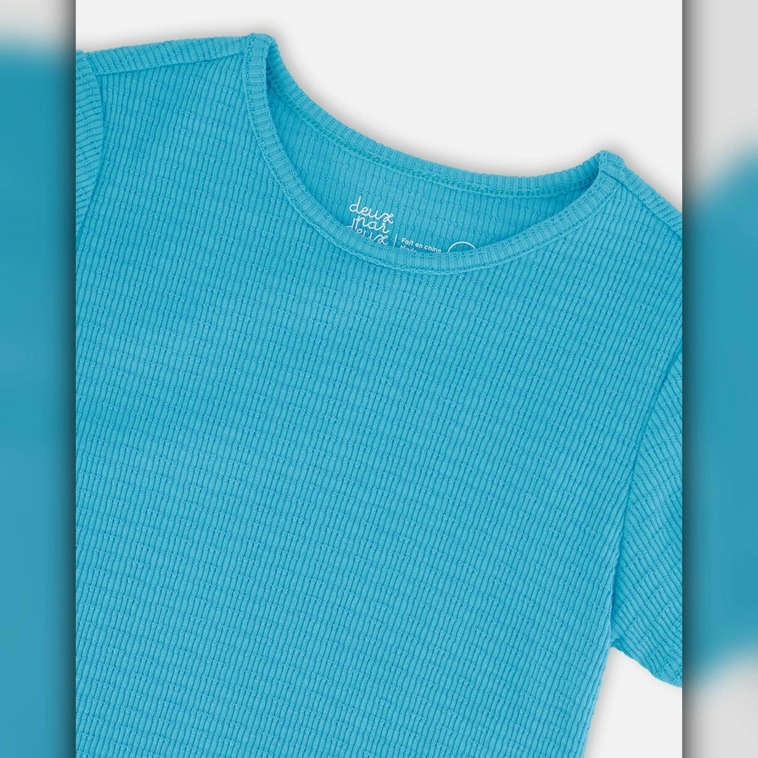 Crinkle Jersey T-Shirt Blue , view 4 of 4