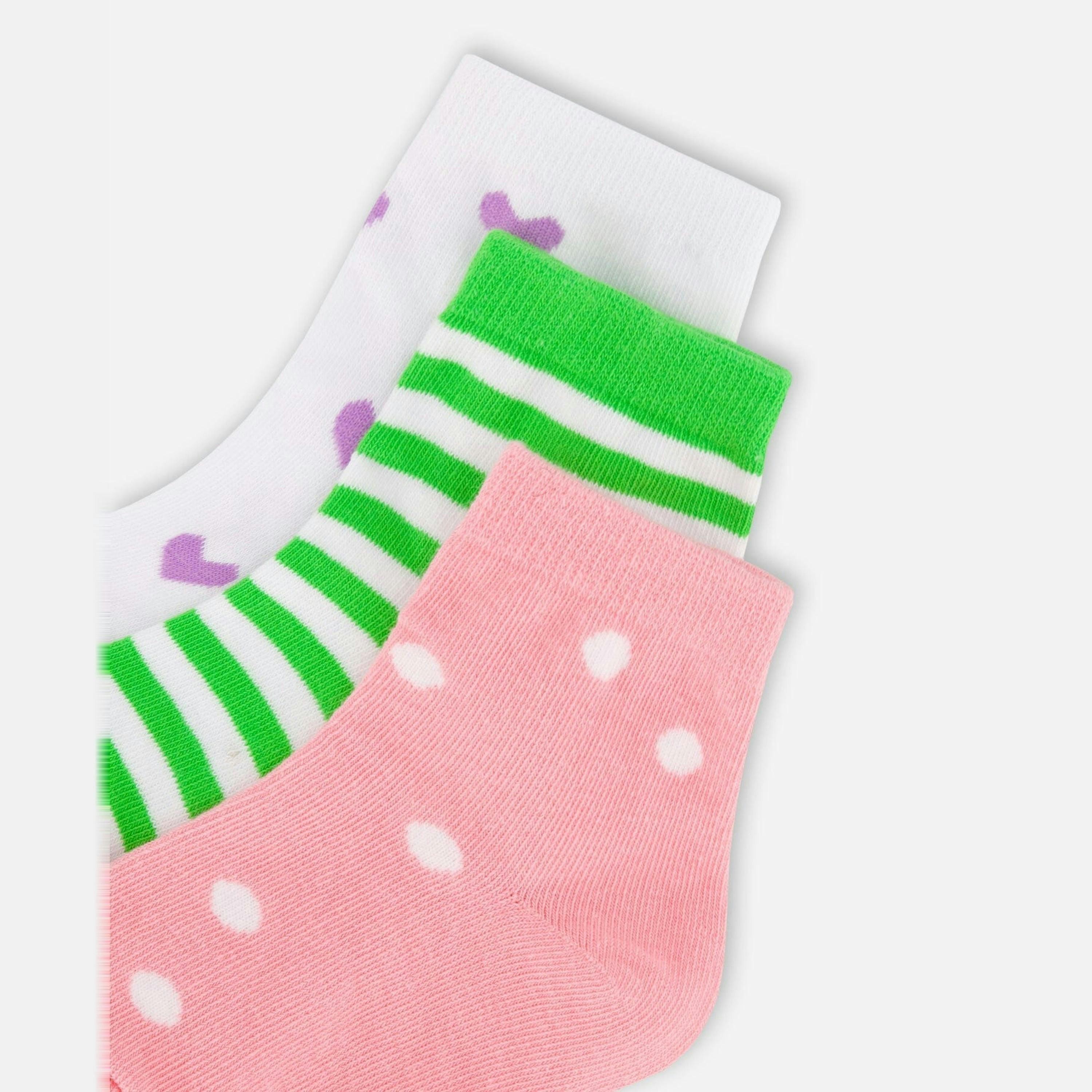 Socks (3 Pairs) Striped Green , view 3 of 4