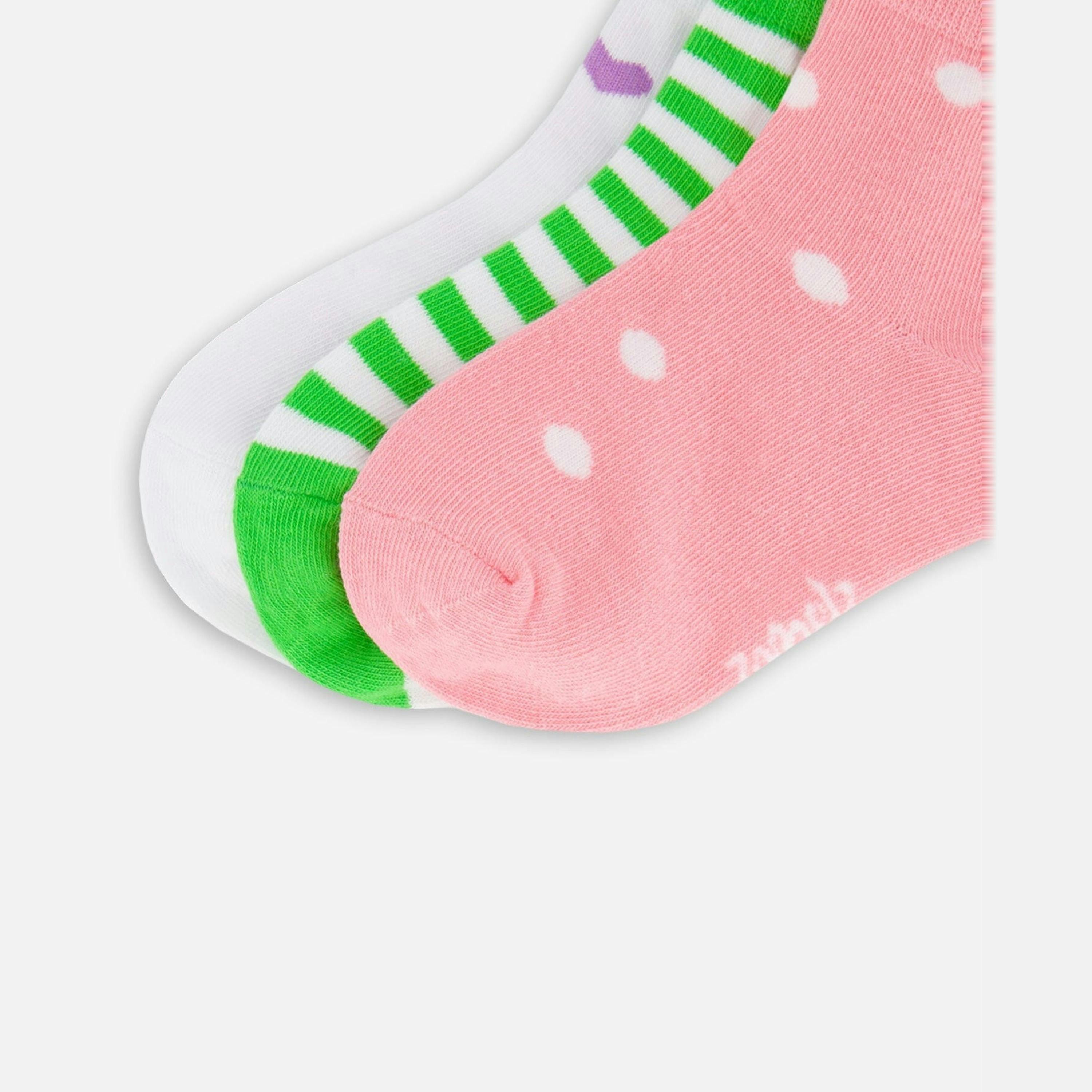 Socks (3 Pairs) Striped Green , view 4 of 4