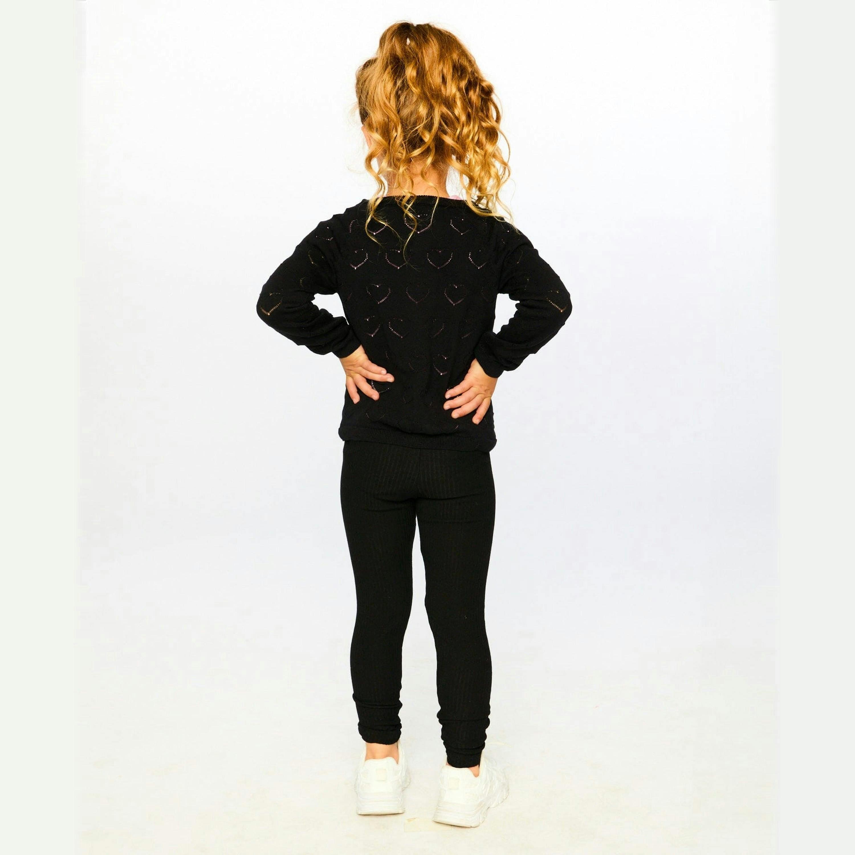 Pointelle Knit Cardigan Black , view 2 of 3