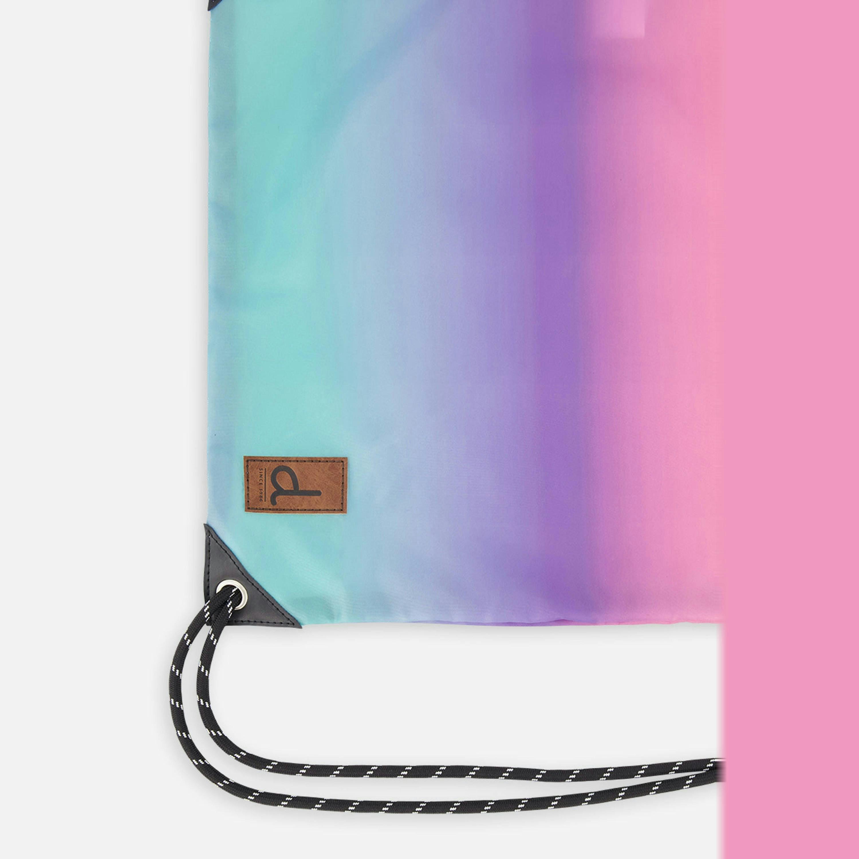 Drawstring Bag Blue And Mauve Gradient , view 3 of 4