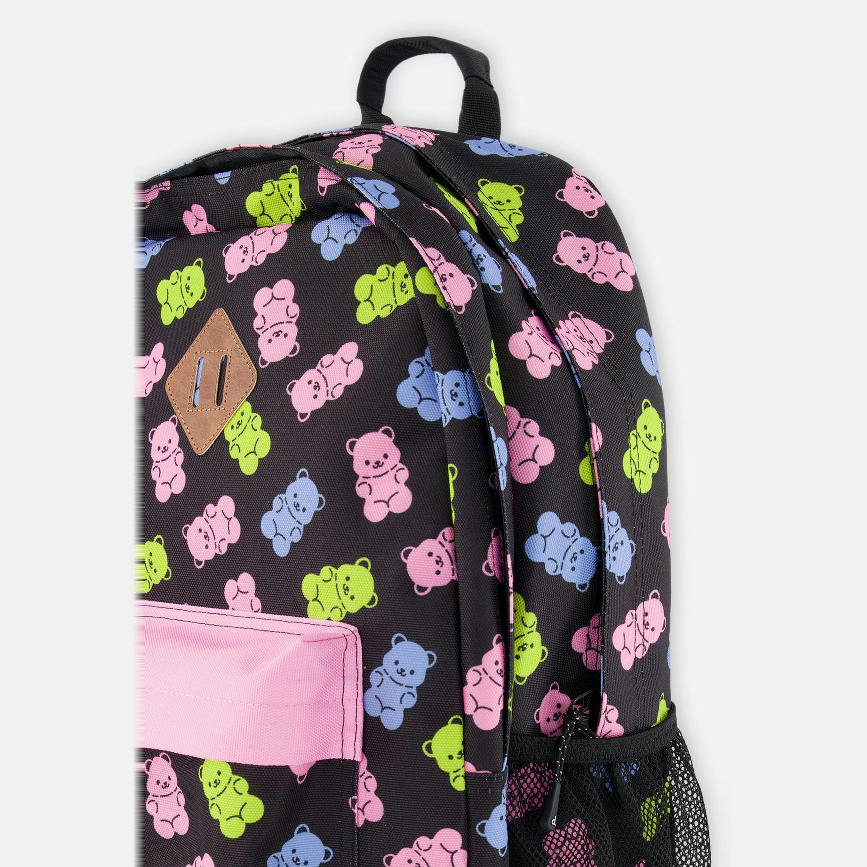 Kids Backpack Black Printed Gummy Bears , view 3 of 4