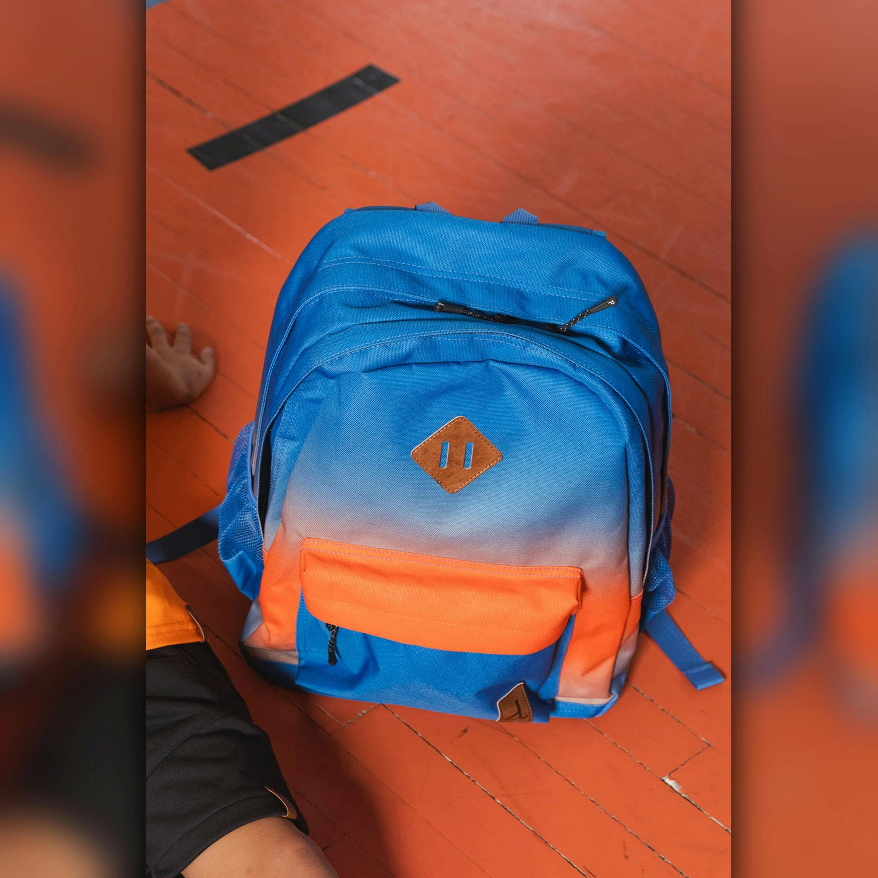 Kids Backpack Blue And Orange Gradient , view 2 of 5