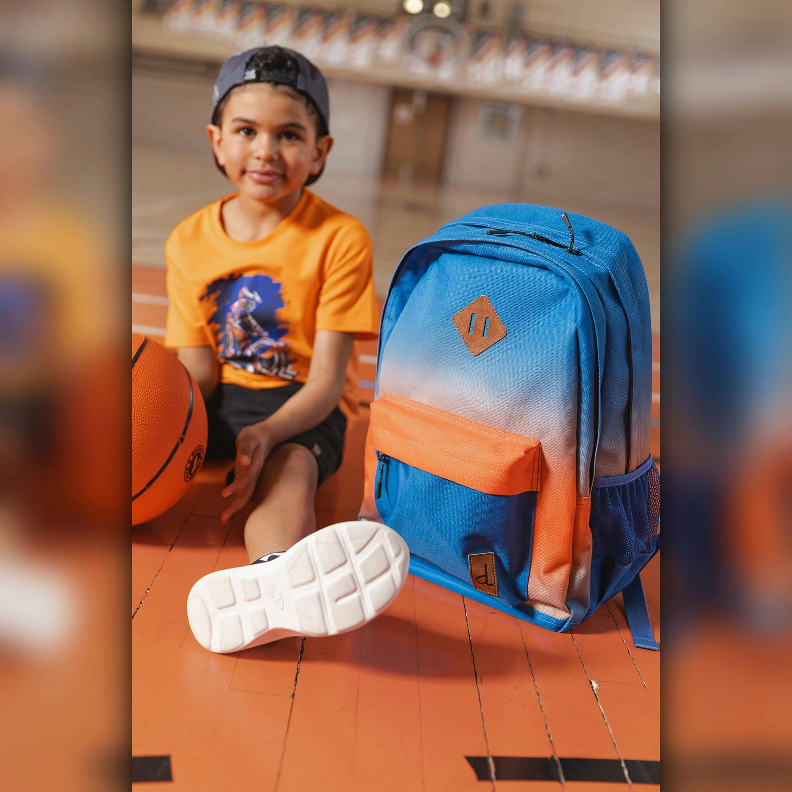 Kids Backpack Blue And Orange Gradient , view 3 of 5