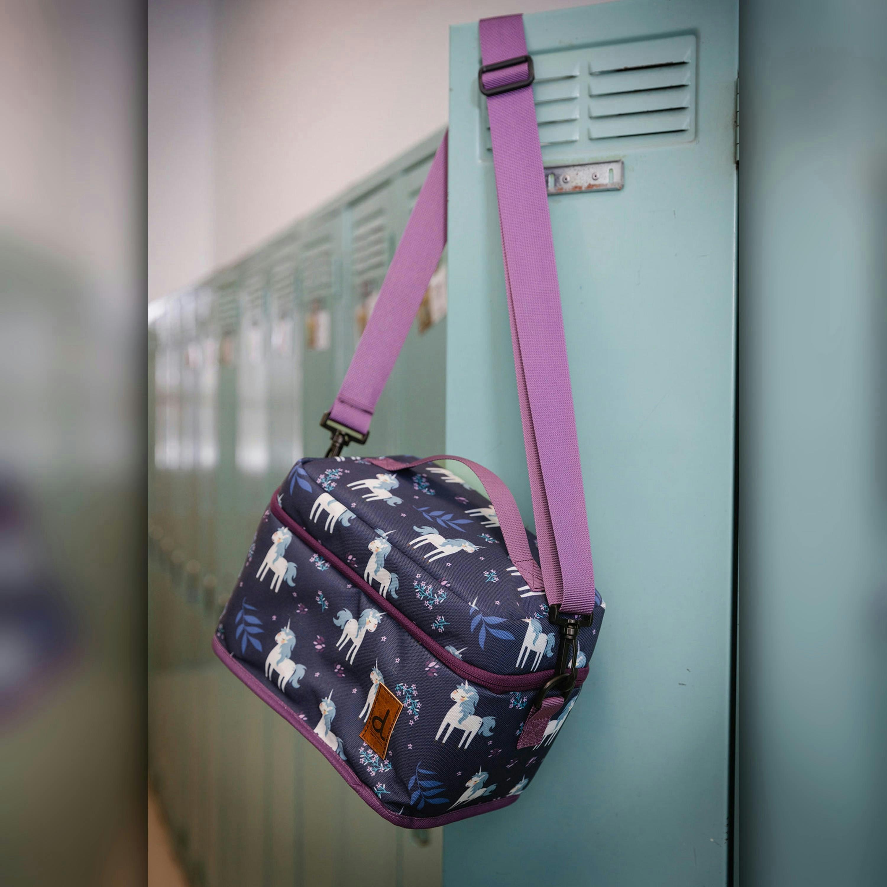 Lunch Box Blue And Purple Unicorn Print , view 2 of 5