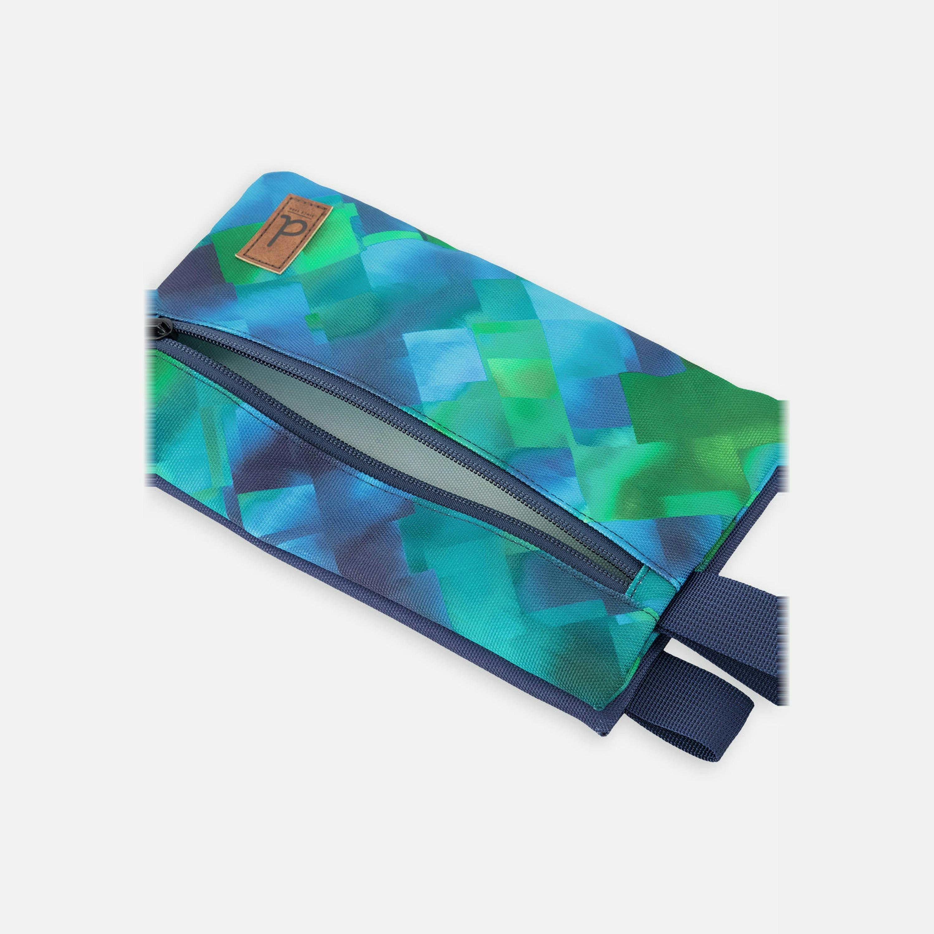 Pencil Case Blue Diamond Print , view 2 of 3
