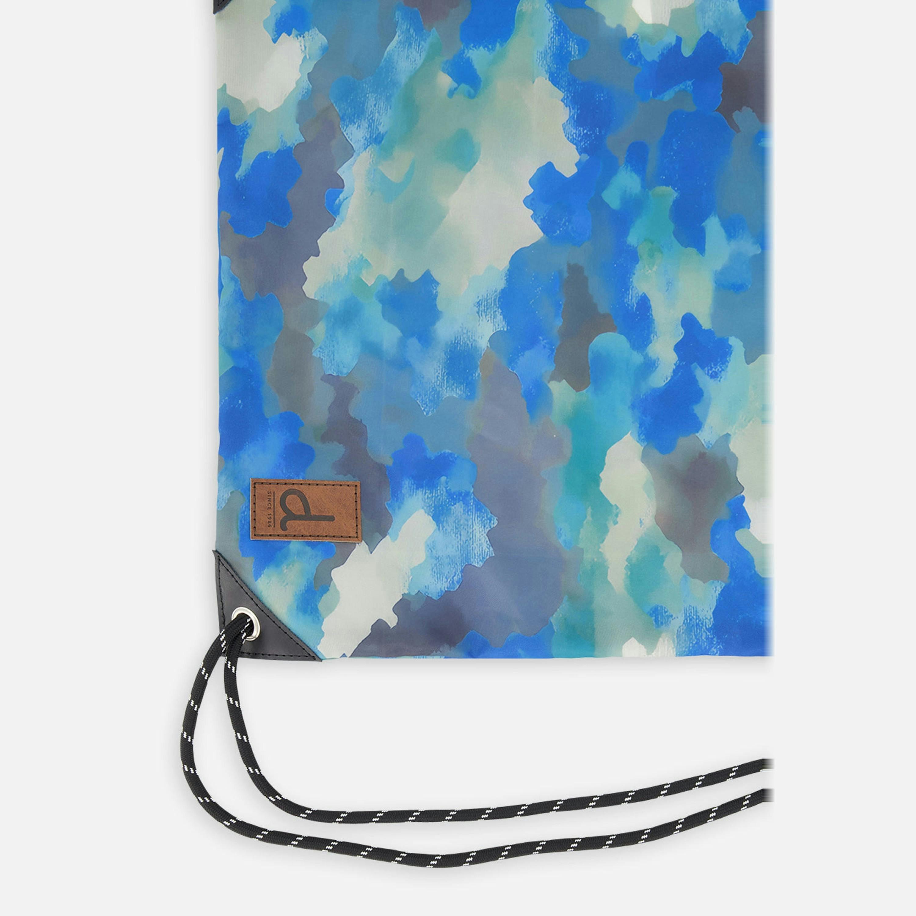 Drawstring Bag Blue And Grey Camouflage , view 4 of 5
