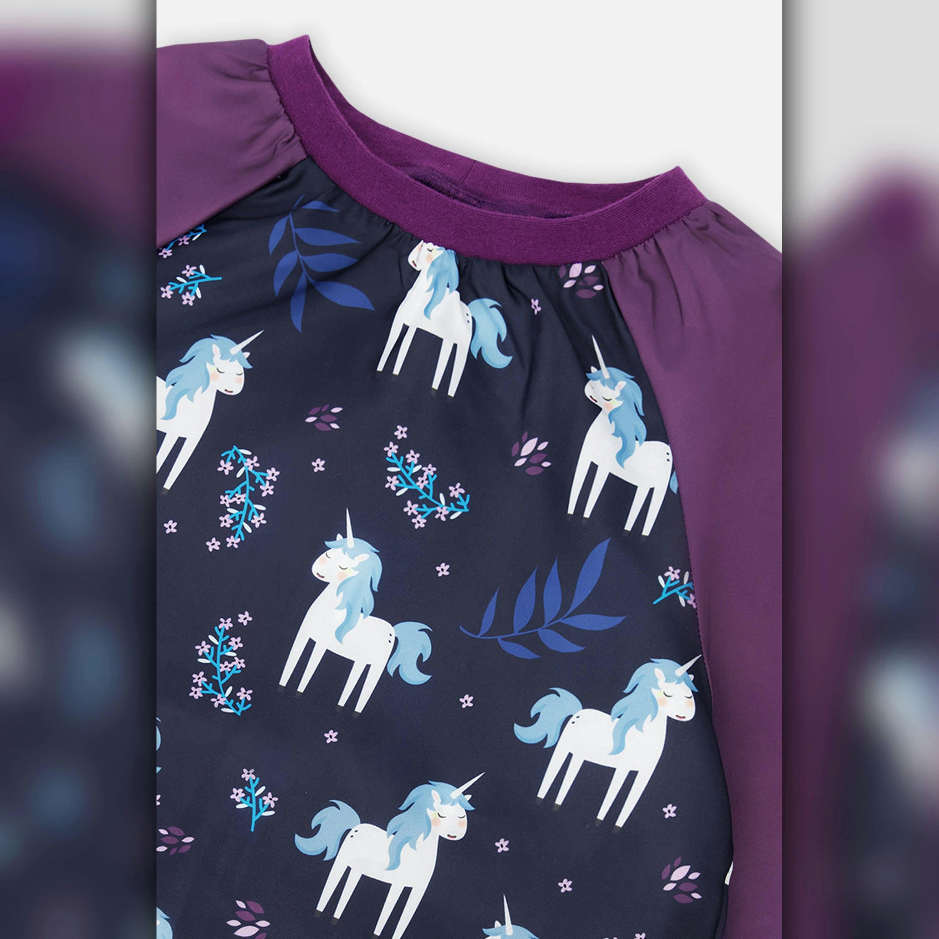 Apron Blue And Purple Unicorn Print , view 2 of 2