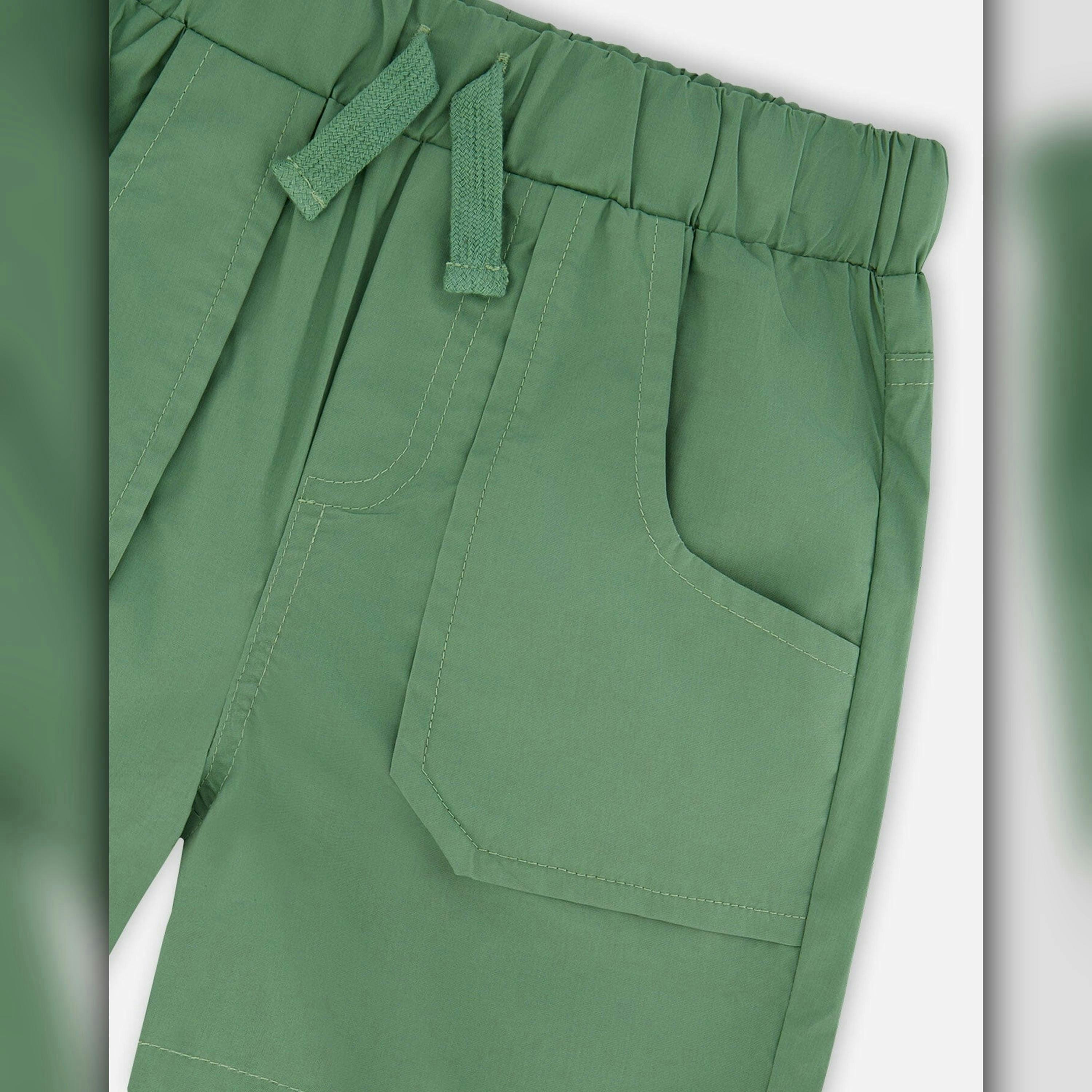 Parachute Shorts With Patch Pockets Green , view 4 of 4