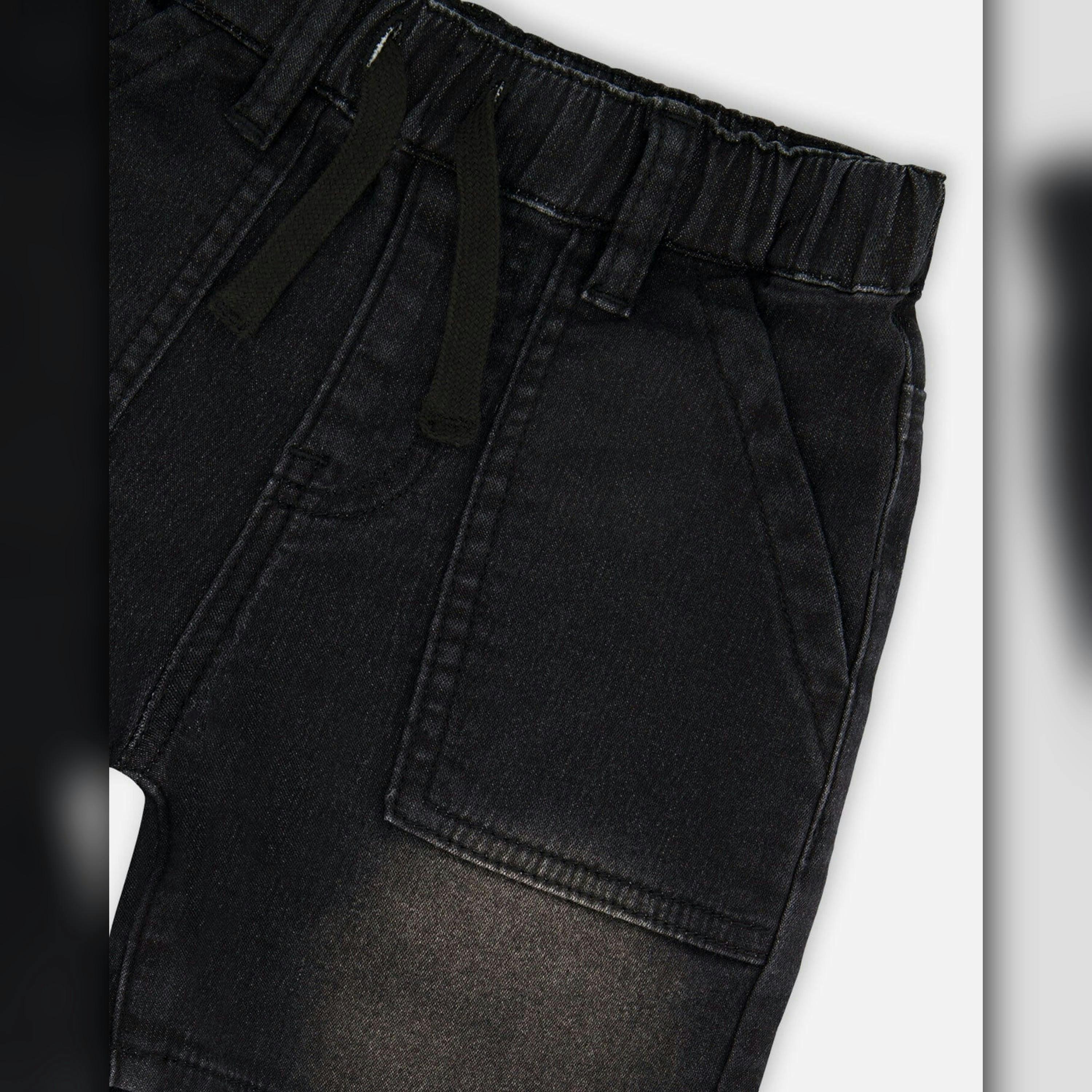 French Terry Grey Denim Shorts , view 5 of 5