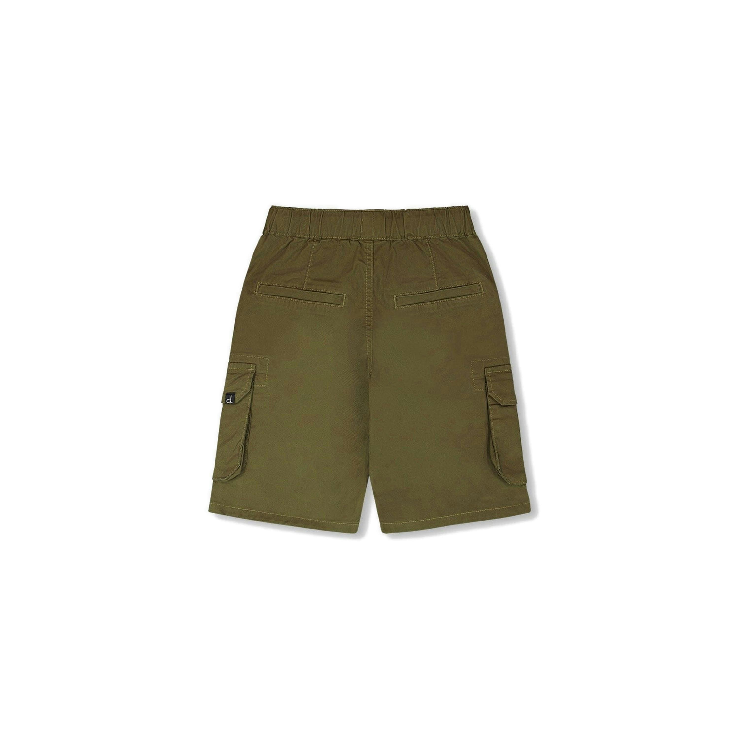 Stretch Twill Bermuda With Cargo Pockets Dark Khaki Green , view 4 of 5