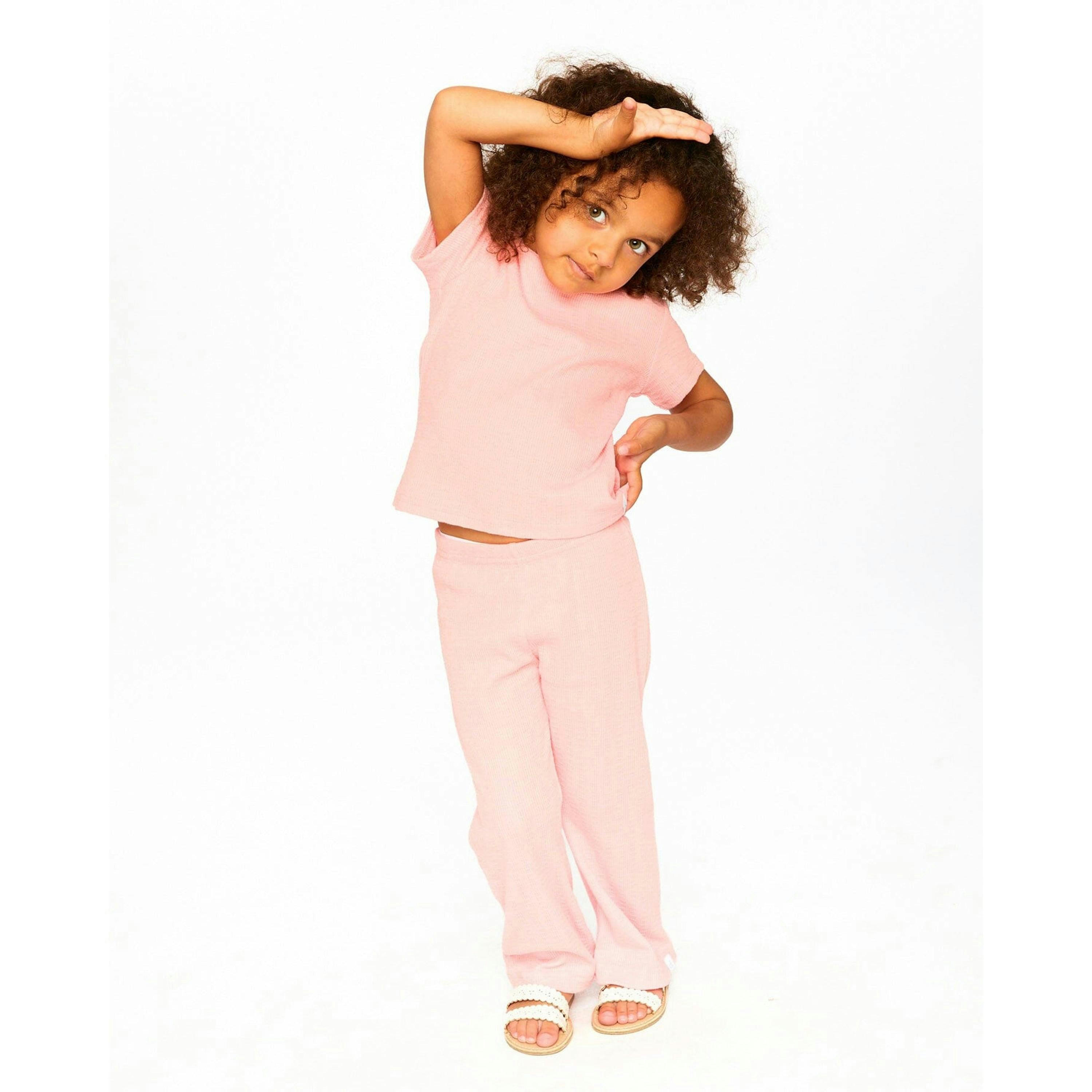 Crinkle Jersey Leggings Peach Pink , view 2 of 5
