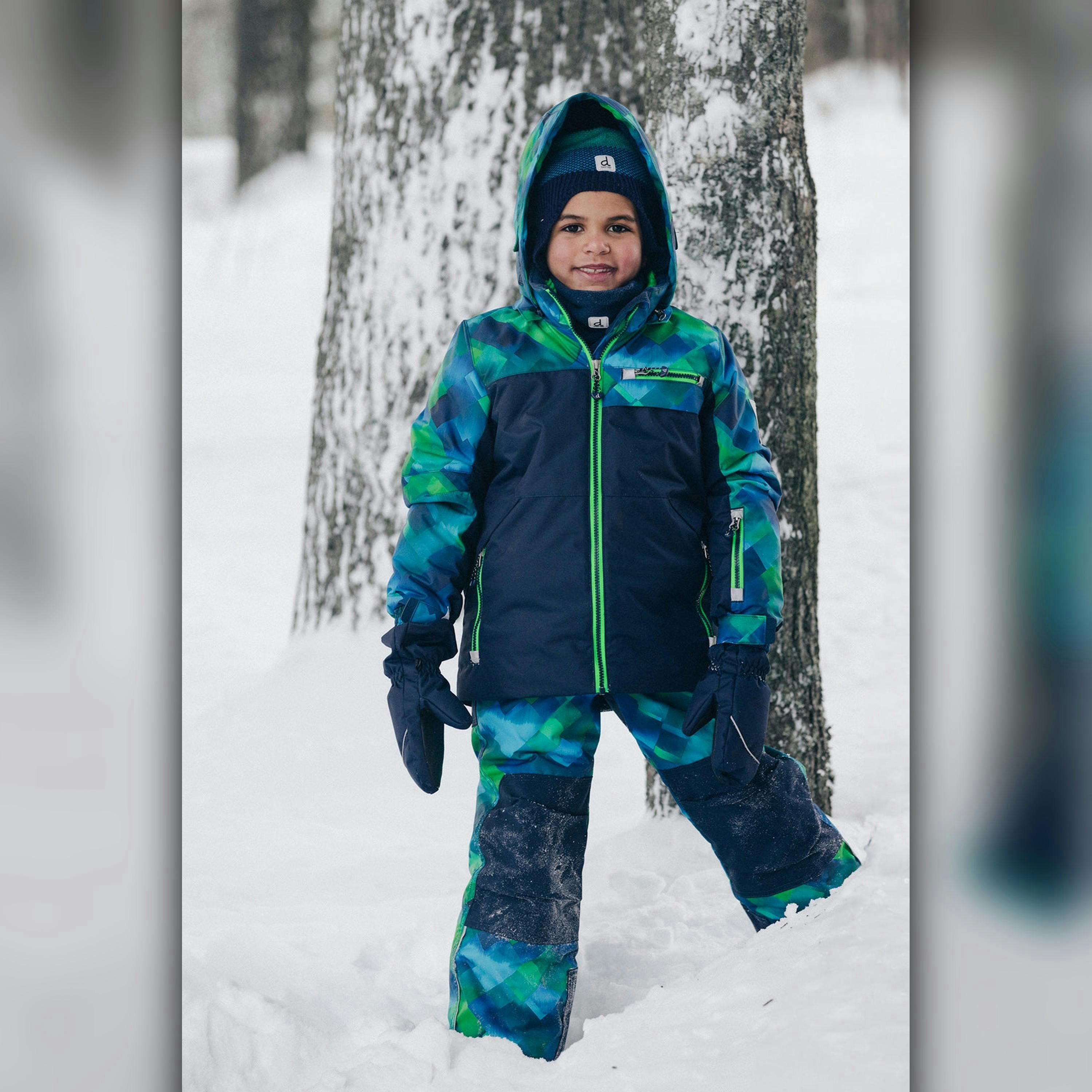 Two Piece Play Snowsuit Blue And Green Checkered Print , view 3 of 6