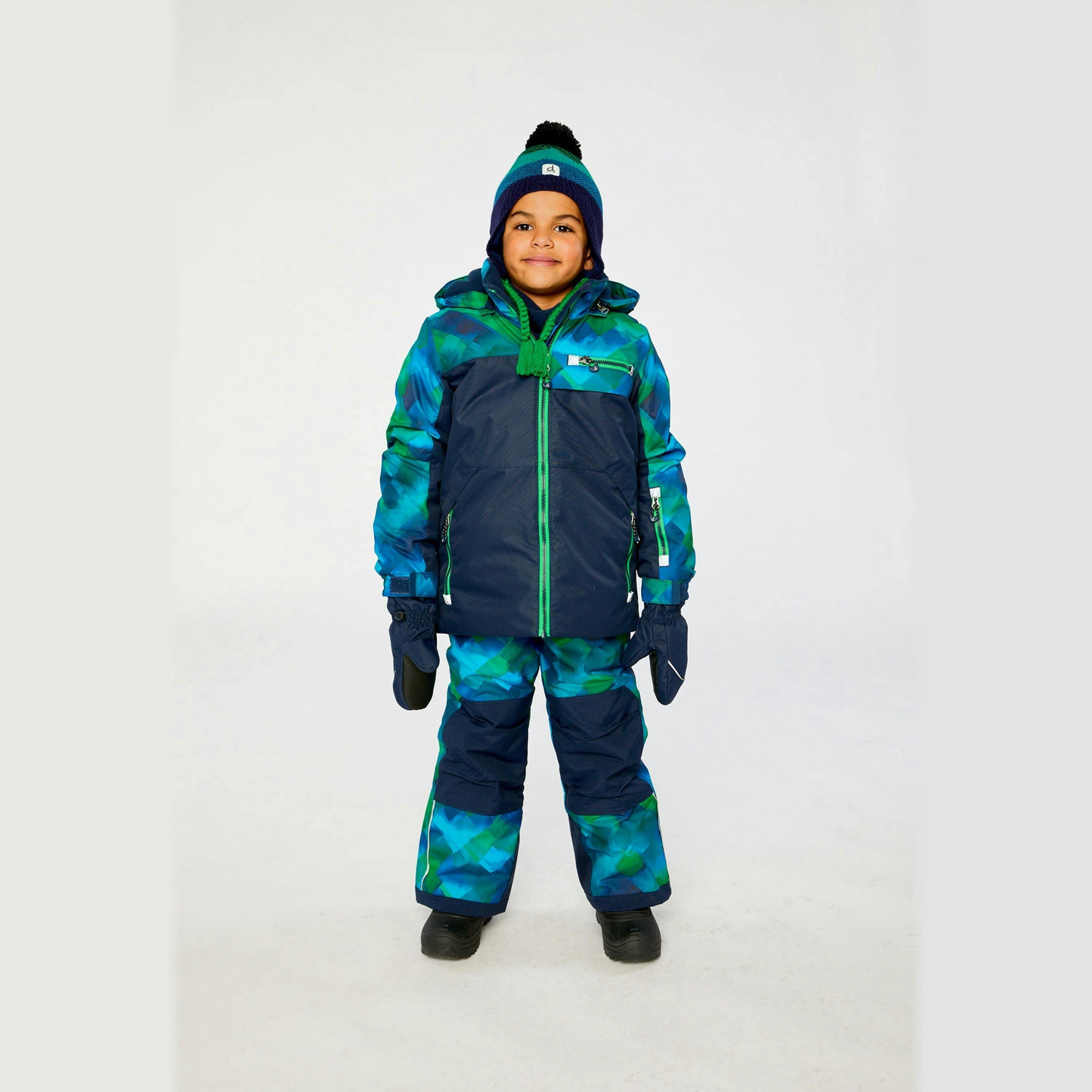 Two Piece Play Snowsuit Blue And Green Checkered Print , view 4 of 6
