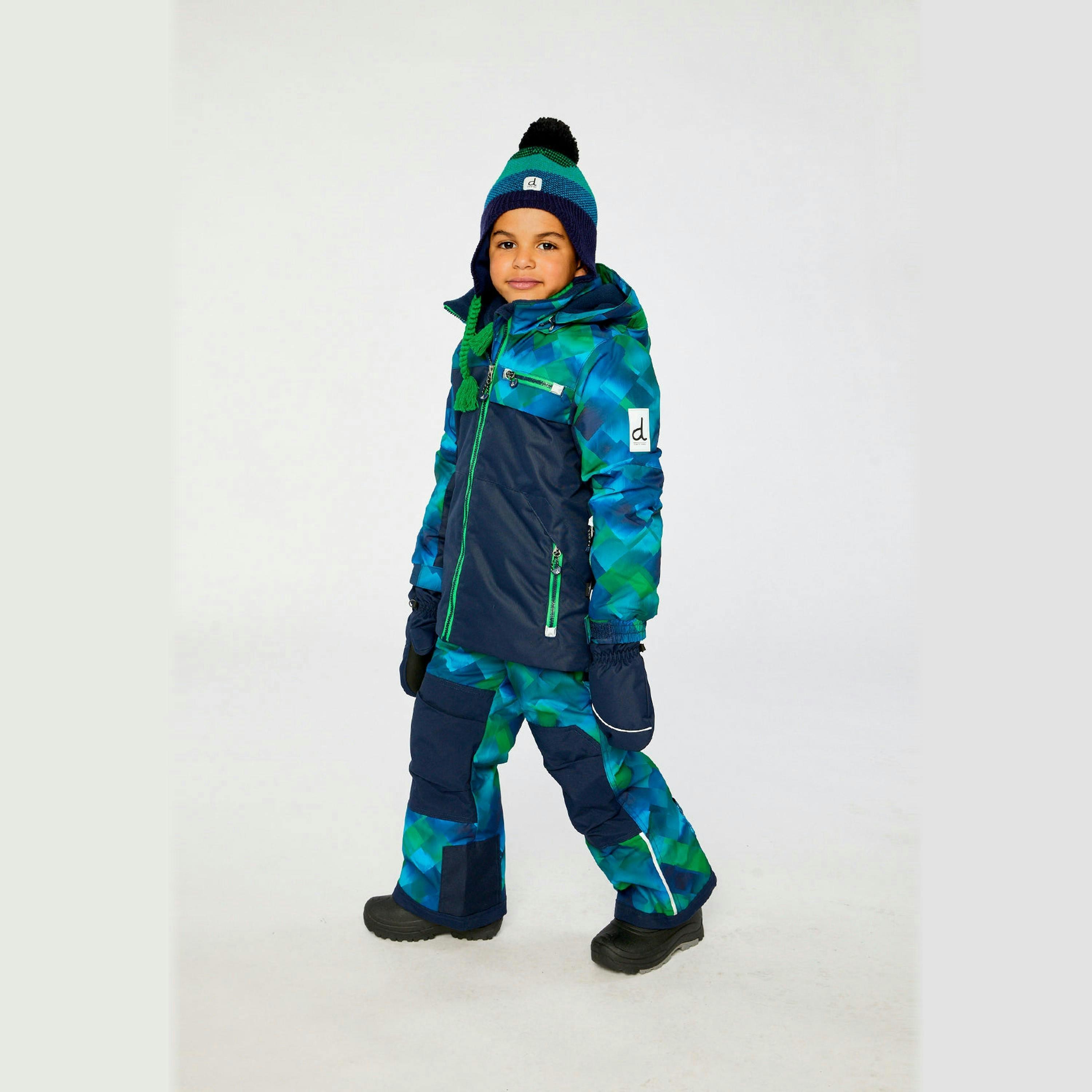 Two Piece Play Snowsuit Blue And Green Checkered Print , view 5 of 6