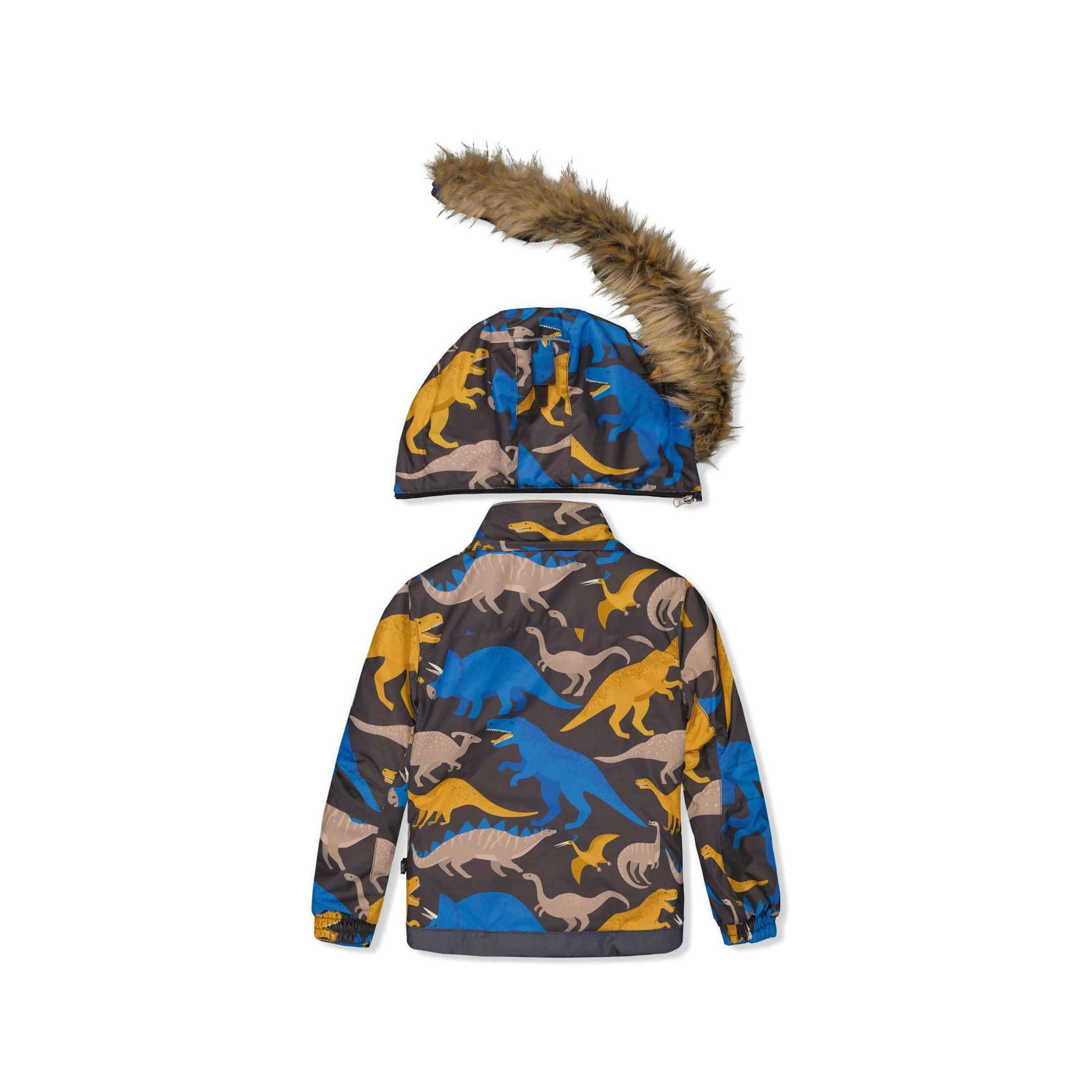 Two Piece Play Snowsuit Grey And Blue Dinosaur Print With Blue Pants , view 5 of 6