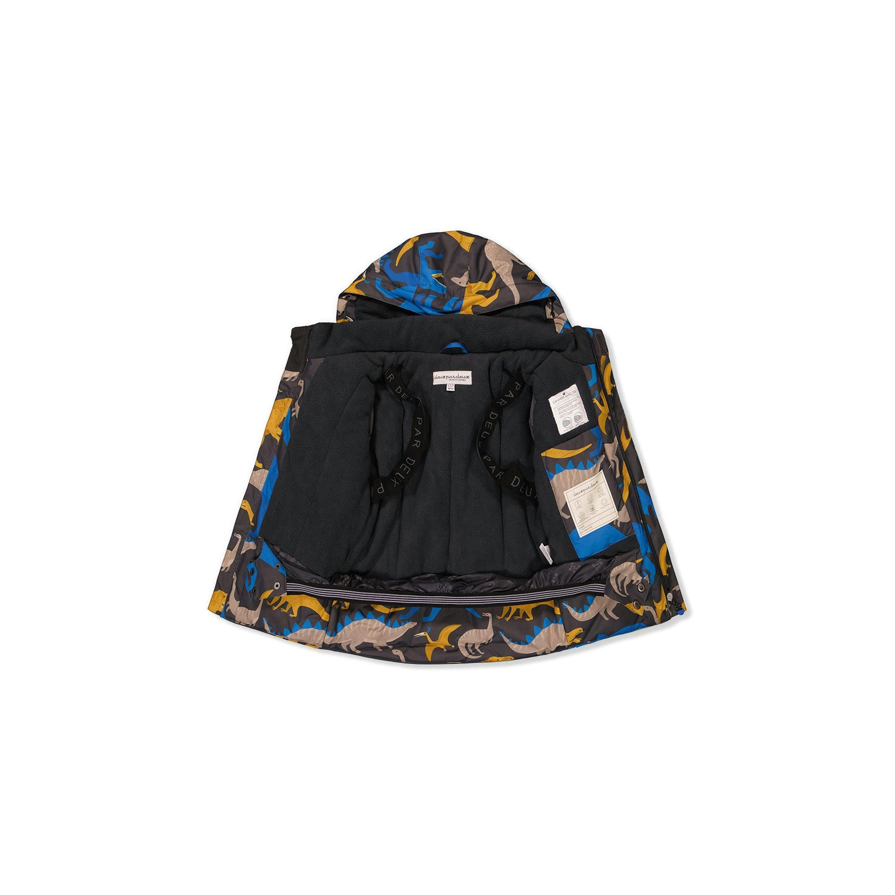 Two Piece Play Snowsuit Grey And Blue Dinosaur Print With Blue Pants , view 6 of 6