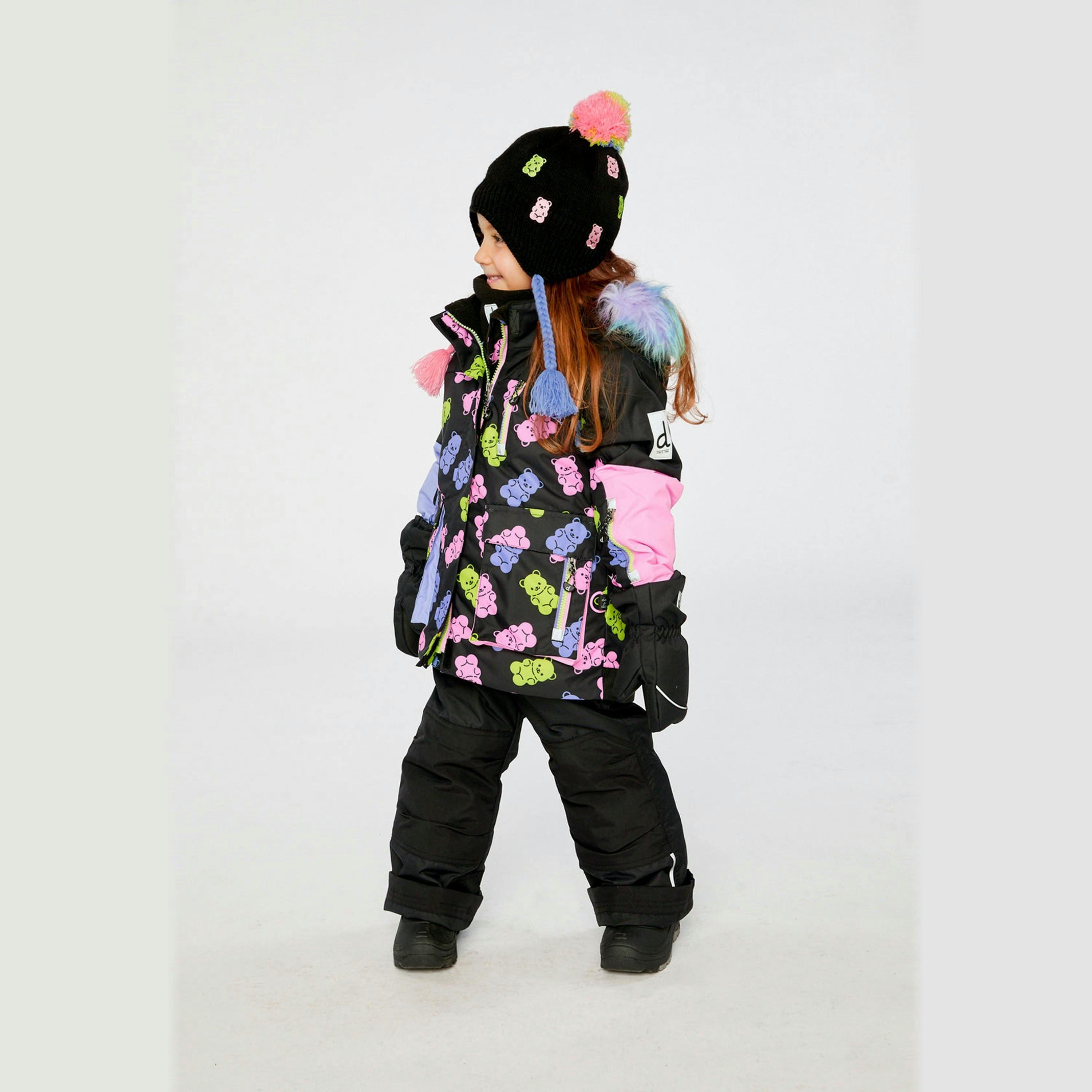 Two Piece Play Snowsuit Black Gummy Bear Print , view 5 of 6