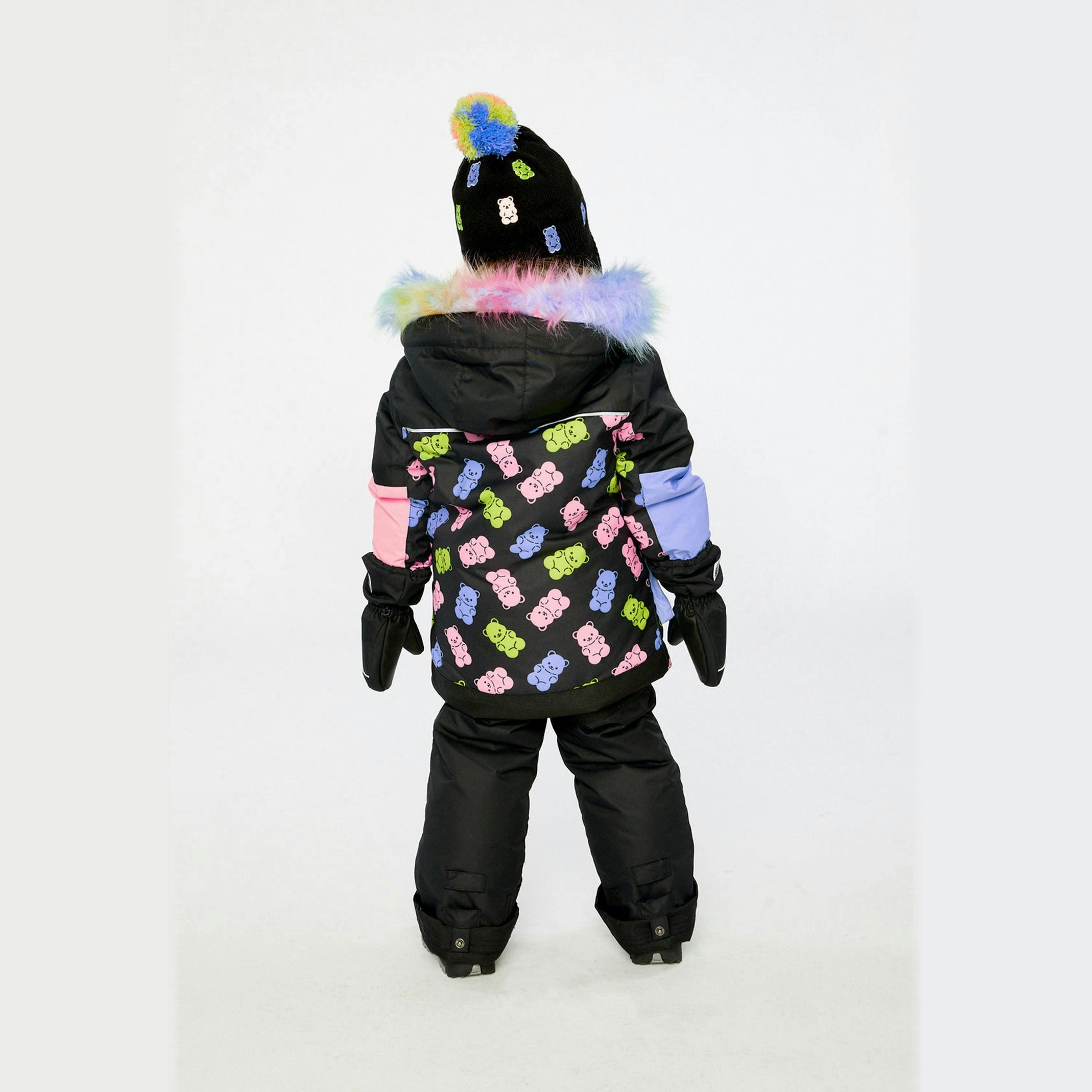 Two Piece Play Snowsuit Black Gummy Bear Print , view 6 of 6