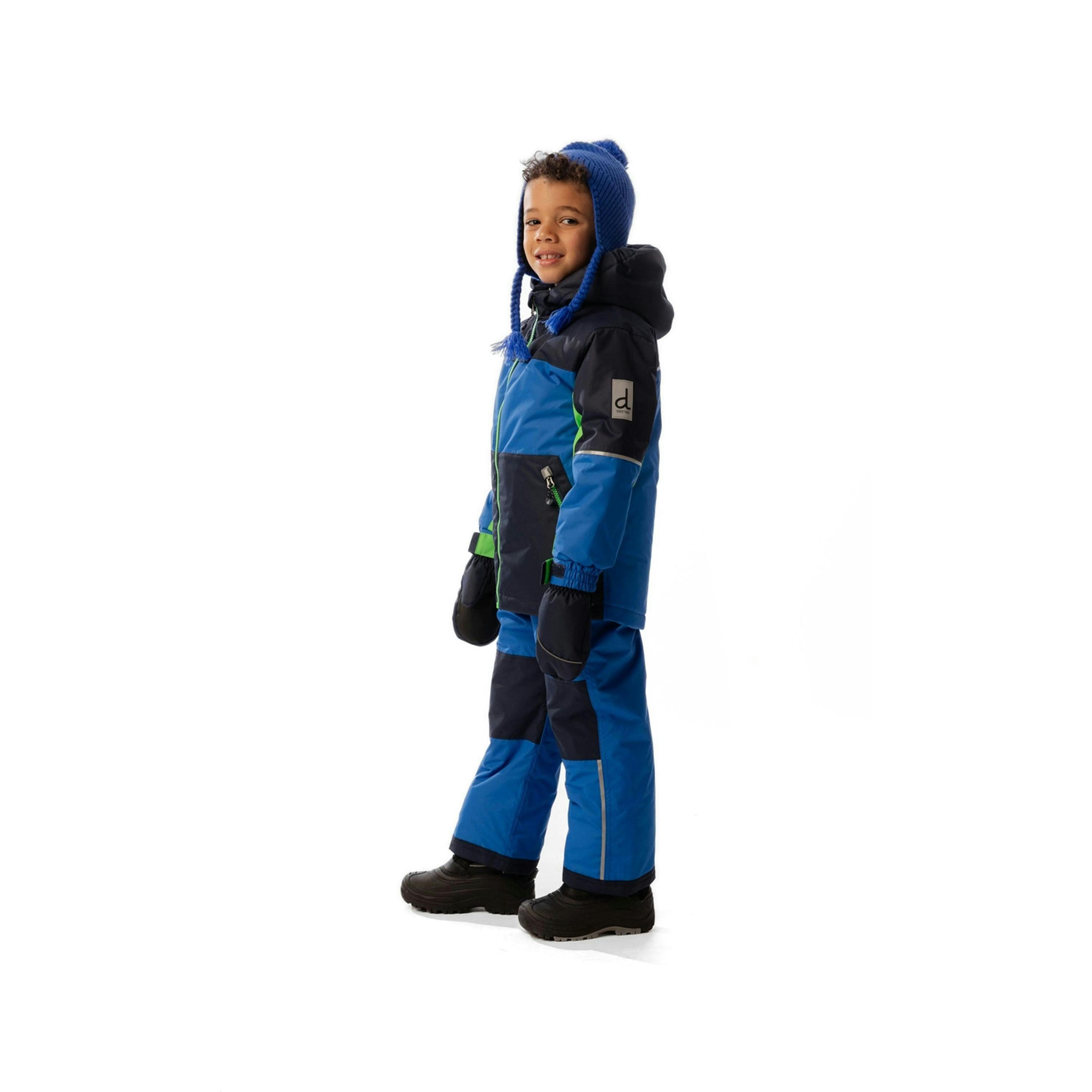 Light Weight Two Piece Chill Snowsuit Royal Blue And Green , view 4 of 6