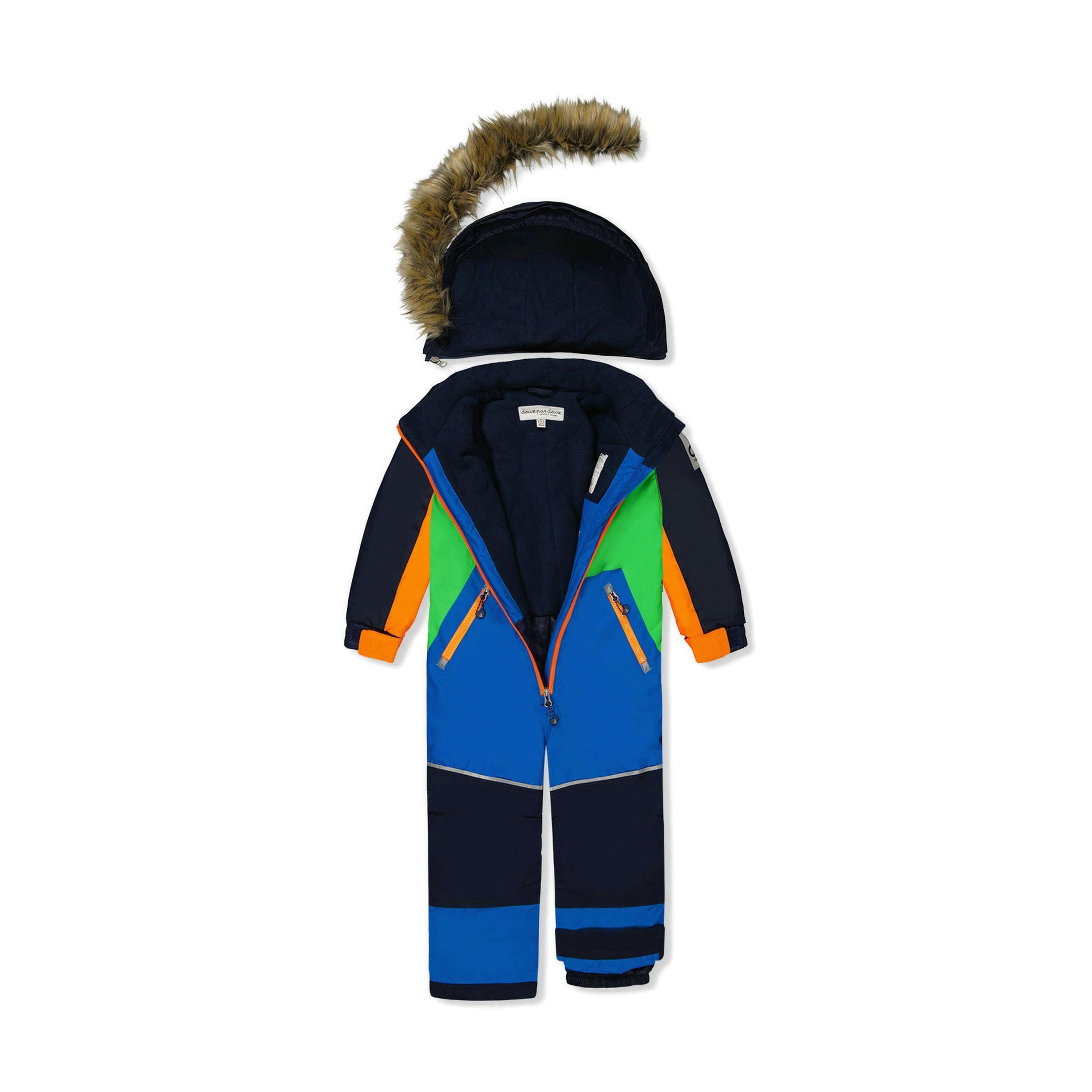 Kids One Piece Discover Snowsuit Blue Green And Orange , view 4 of 5