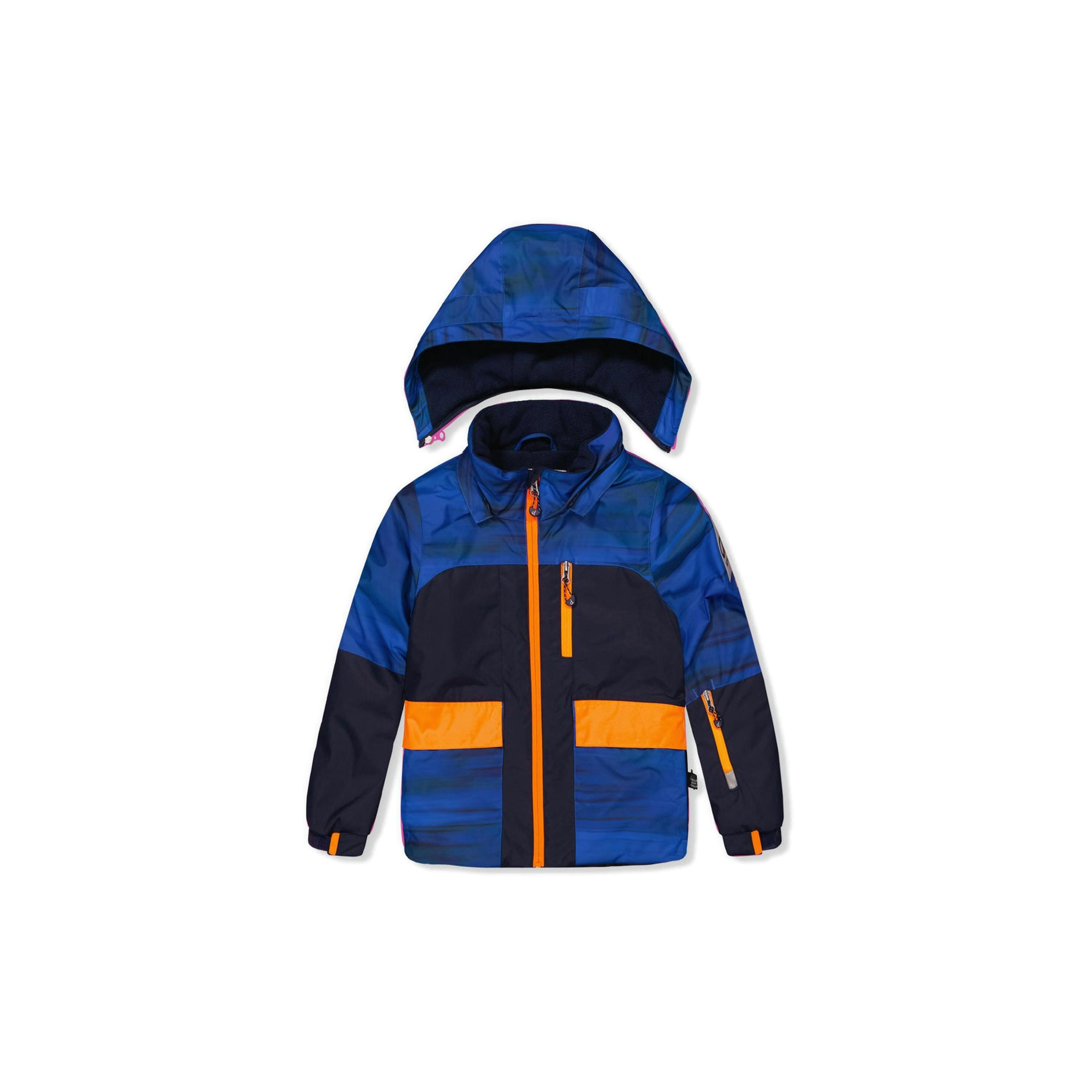 Two Piece Play Snowsuit Navy Blue And Orange With Blue Pants , view 4 of 6