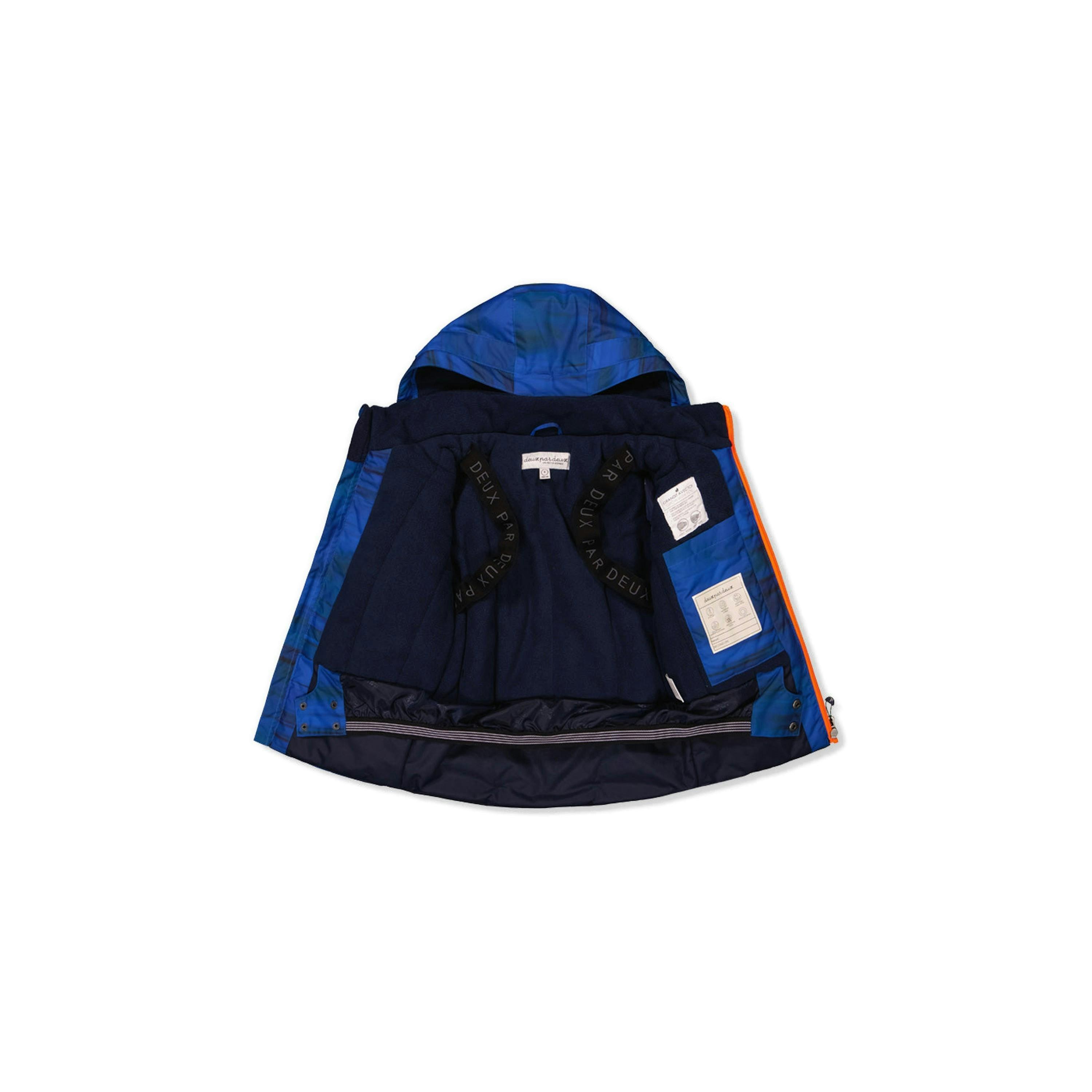 Two Piece Play Snowsuit Navy Blue And Orange With Blue Pants , view 5 of 6