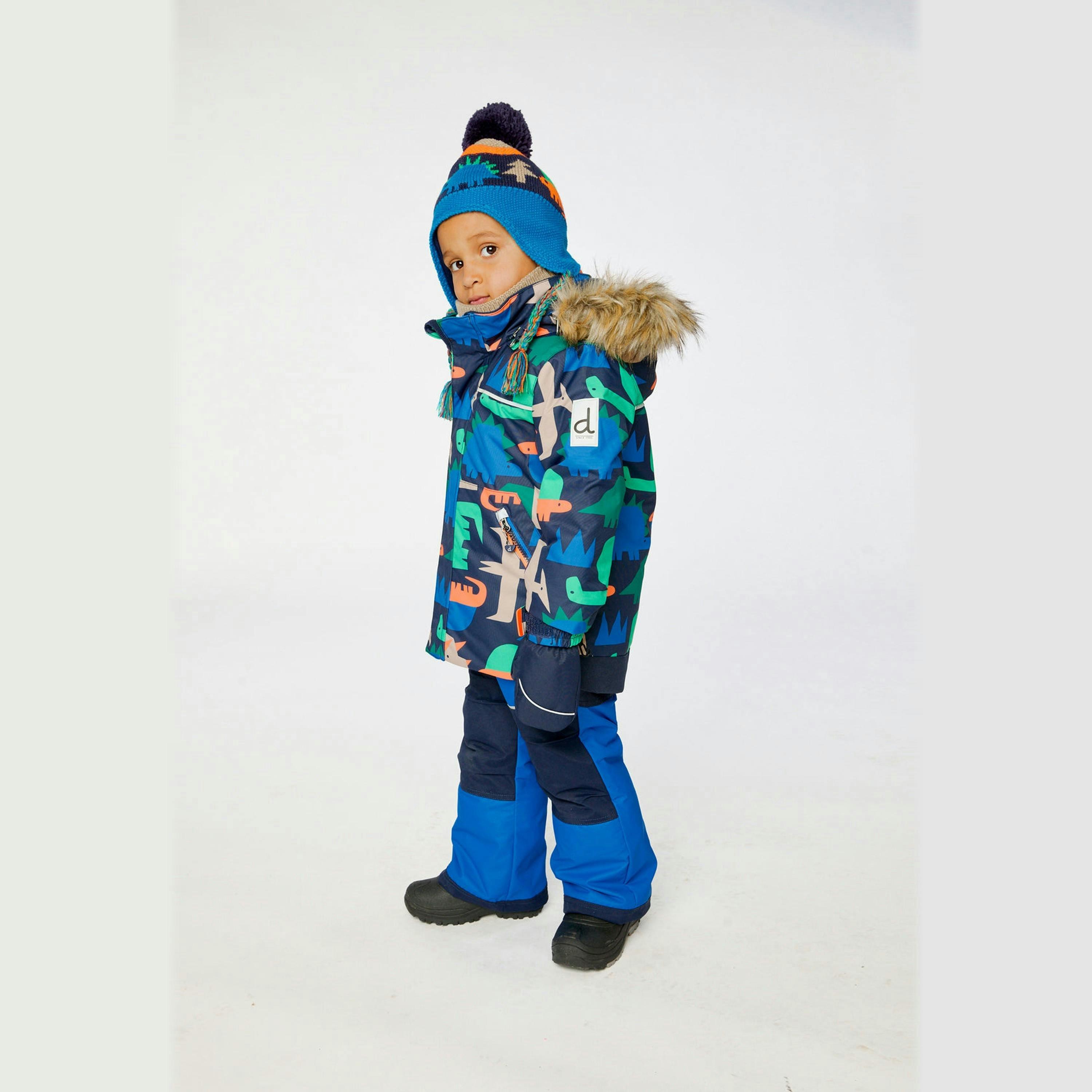Two Piece Discover Snowsuit Blue Dinosaur Print , view 4 of 6