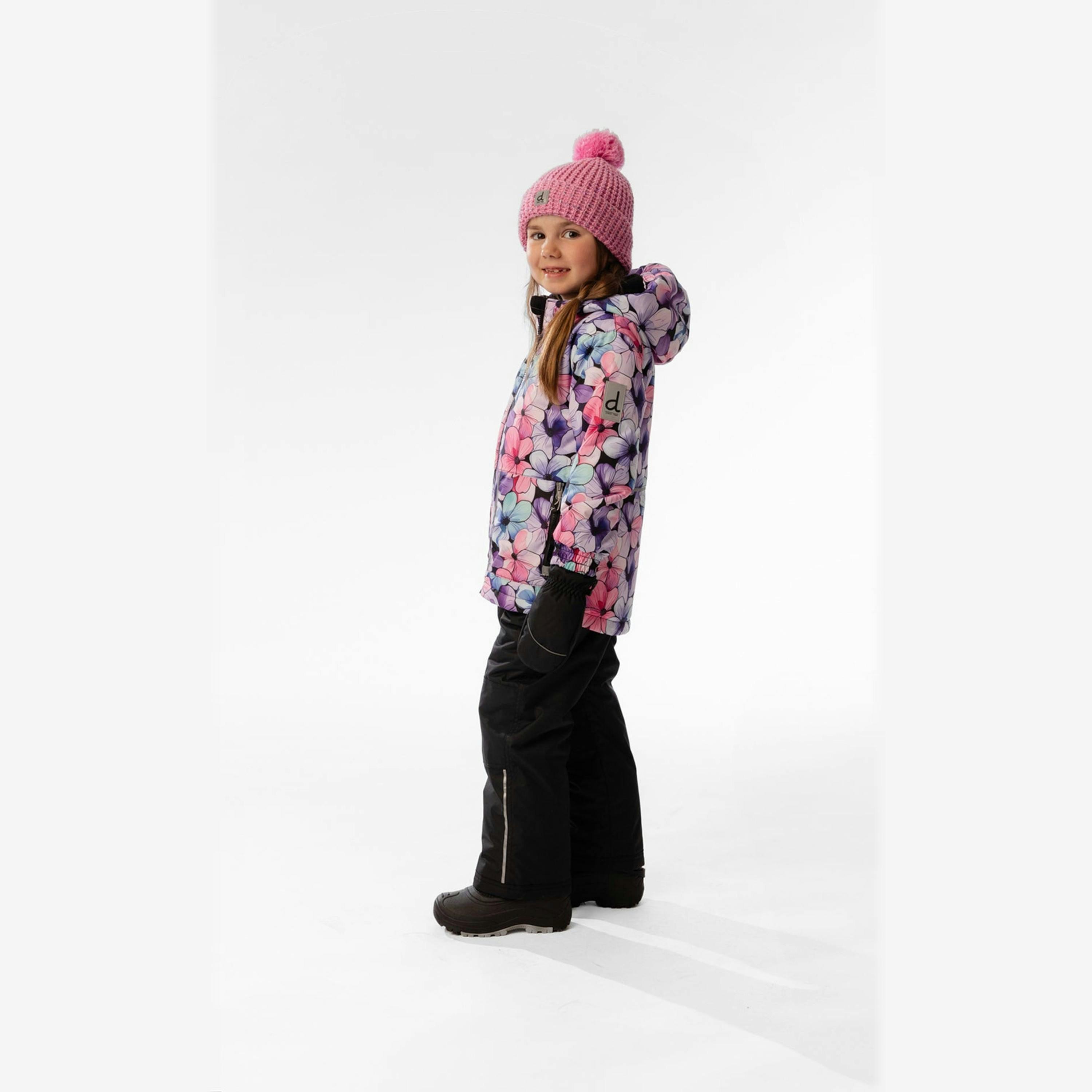 Light Weight Two Piece Chill Snowsuit Purple Floral Print , view 2 of 6