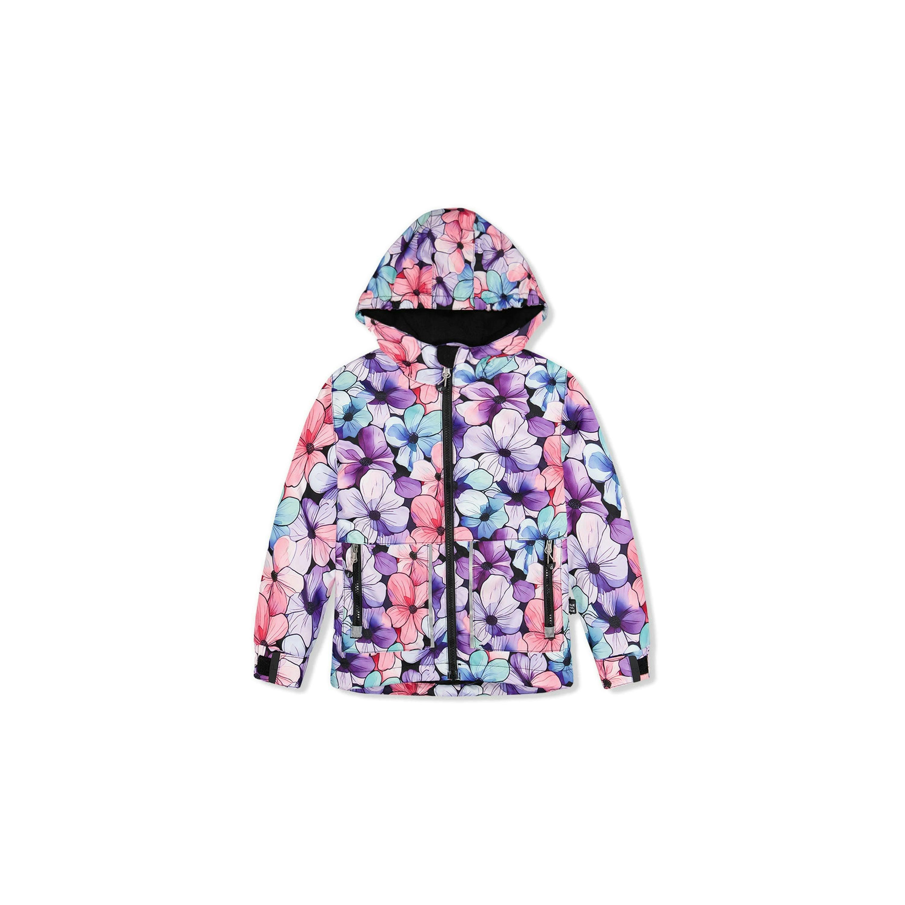 Light Weight Two Piece Chill Snowsuit Purple Floral Print , view 3 of 6