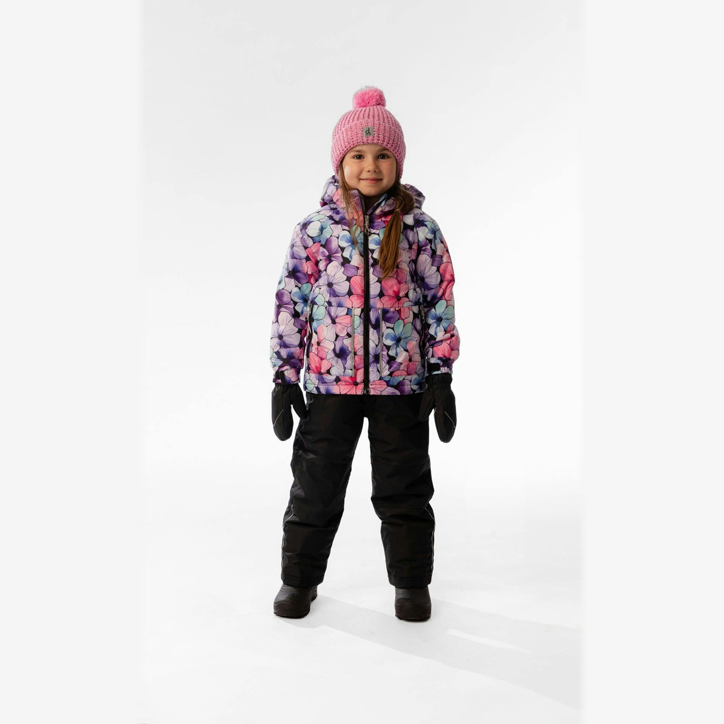 Light Weight Two Piece Chill Snowsuit Purple Floral Print , view 4 of 6