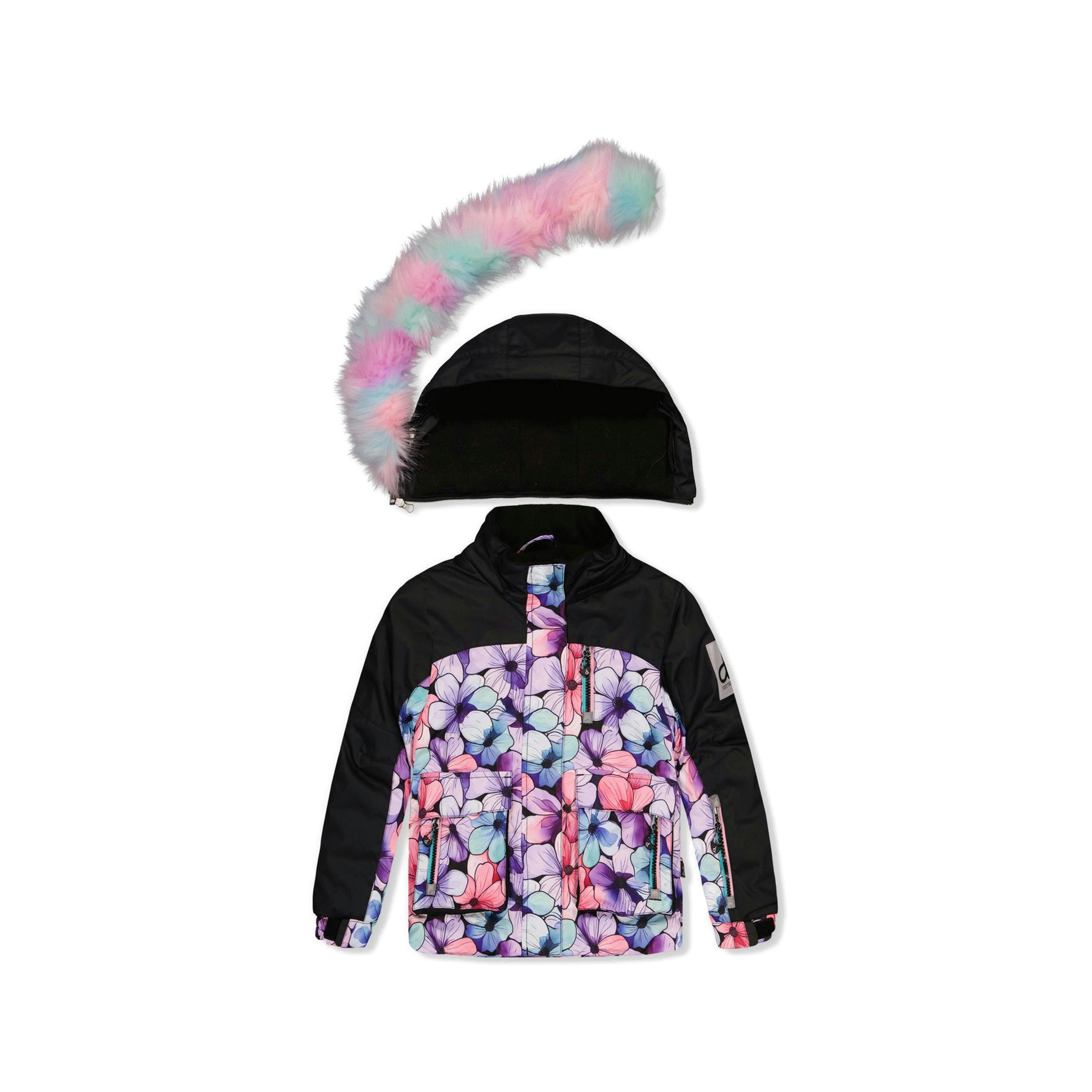 Two Piece Play Snowsuit Purple Floral Print With Gradient Pants , view 5 of 6