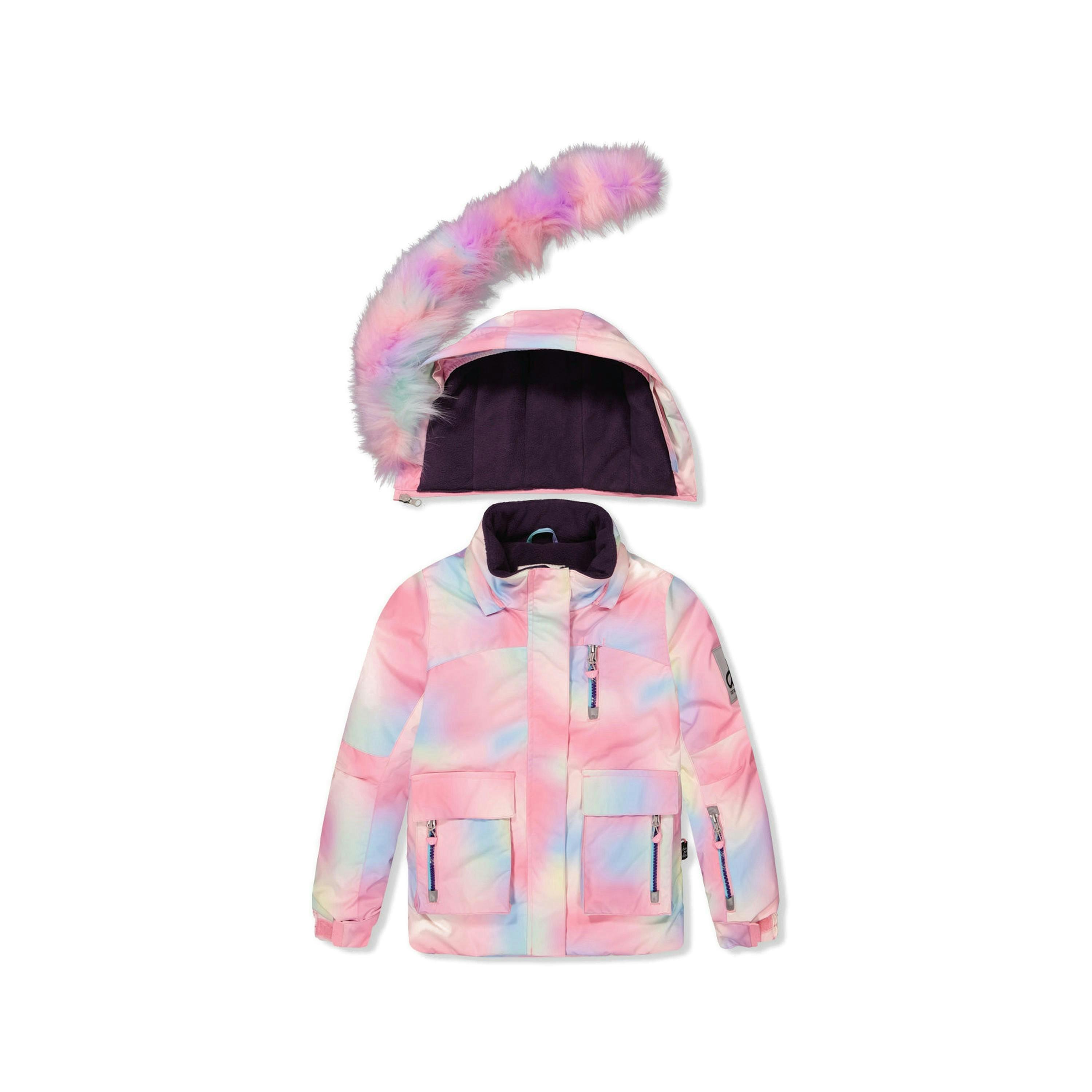 Two Piece Play Snowsuit Multicolored With Purple Unicorn Print Pants , view 5 of 6