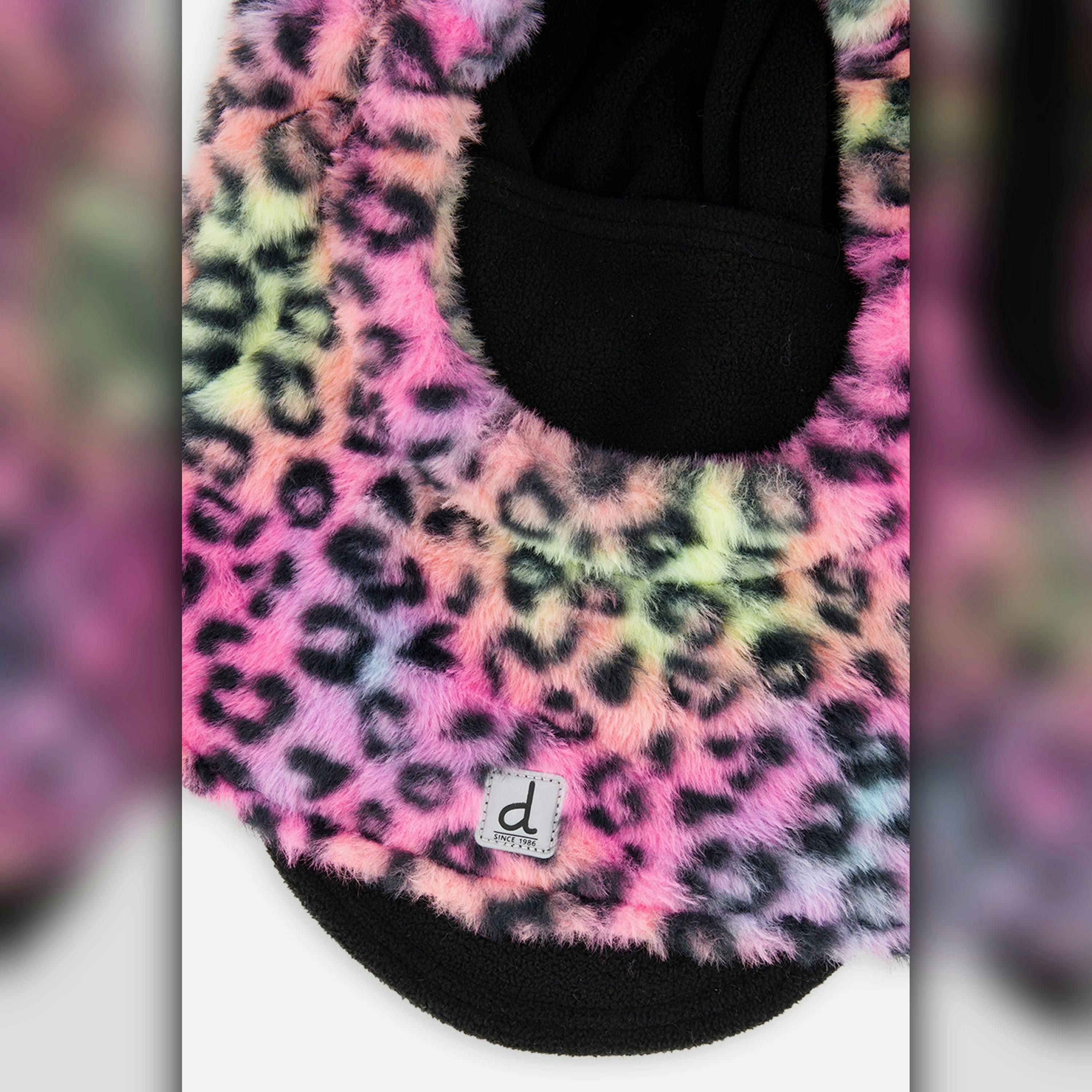 Oversized Polar Balaclava For Ski Helmet Multicolored Leopard Fur , view 3 of 3