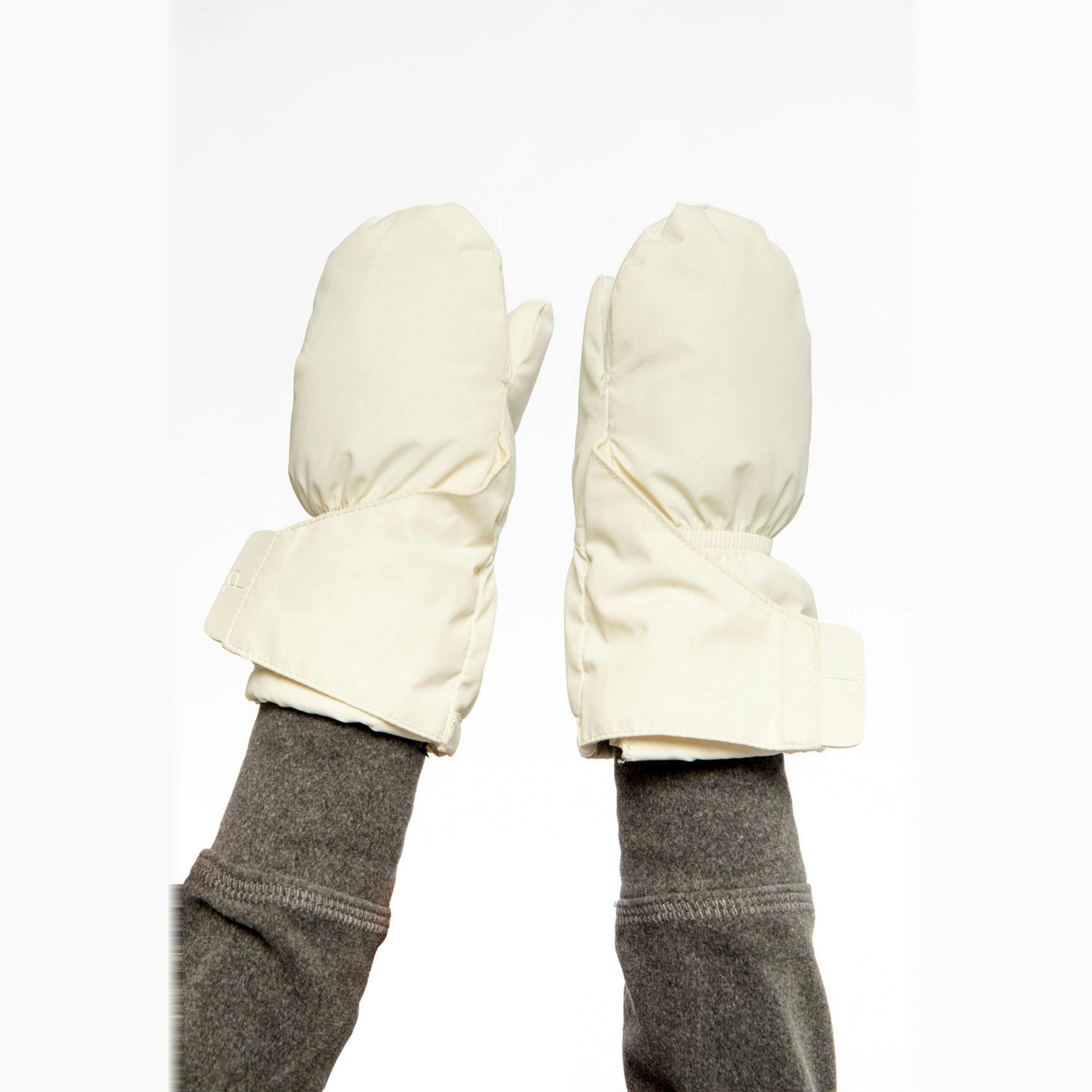 Lined Baby Mittens Off-White , view 2 of 4